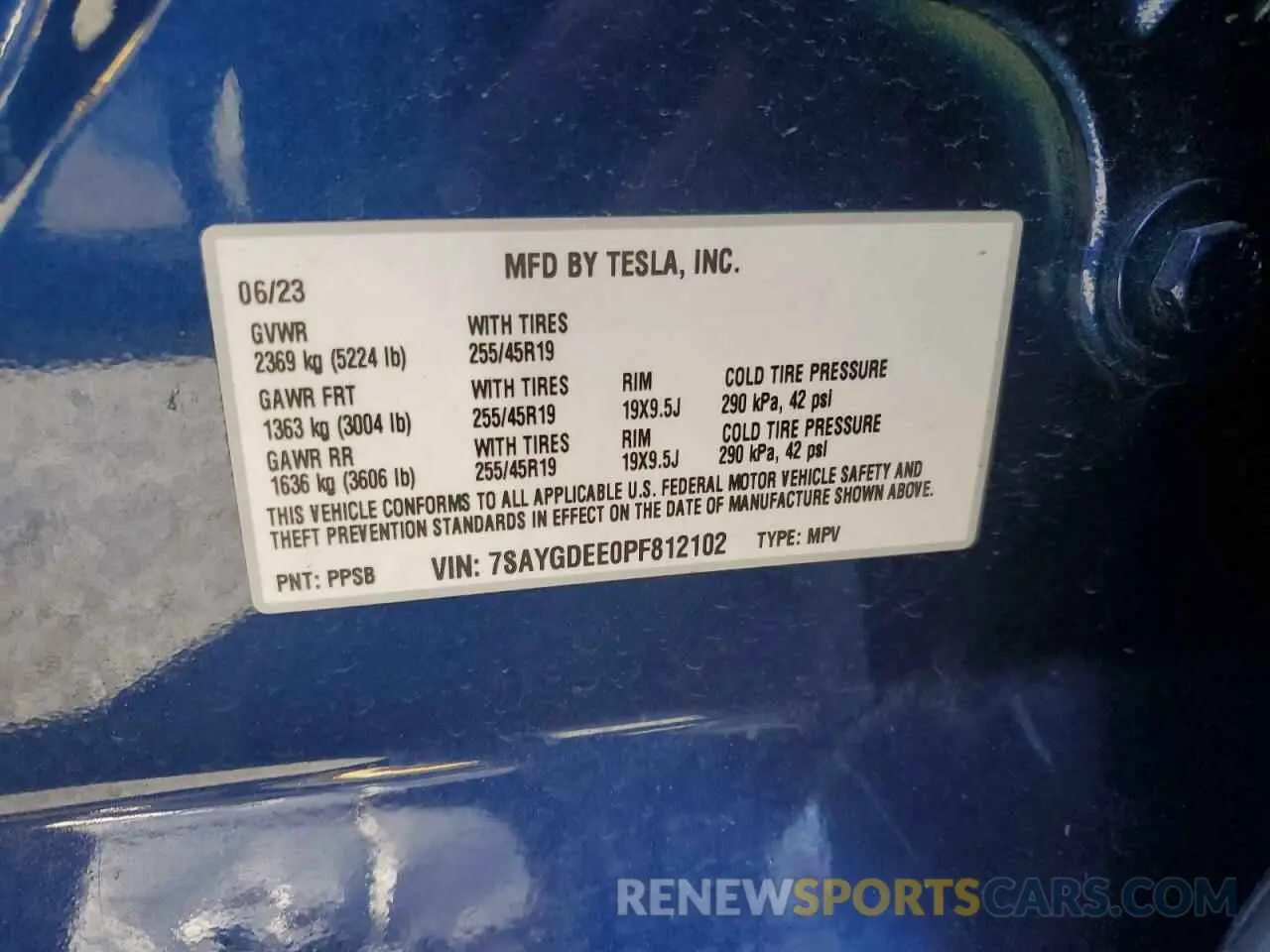 12 Photograph of a damaged car 7SAYGDEE0PF812102 TESLA MODEL Y 2023