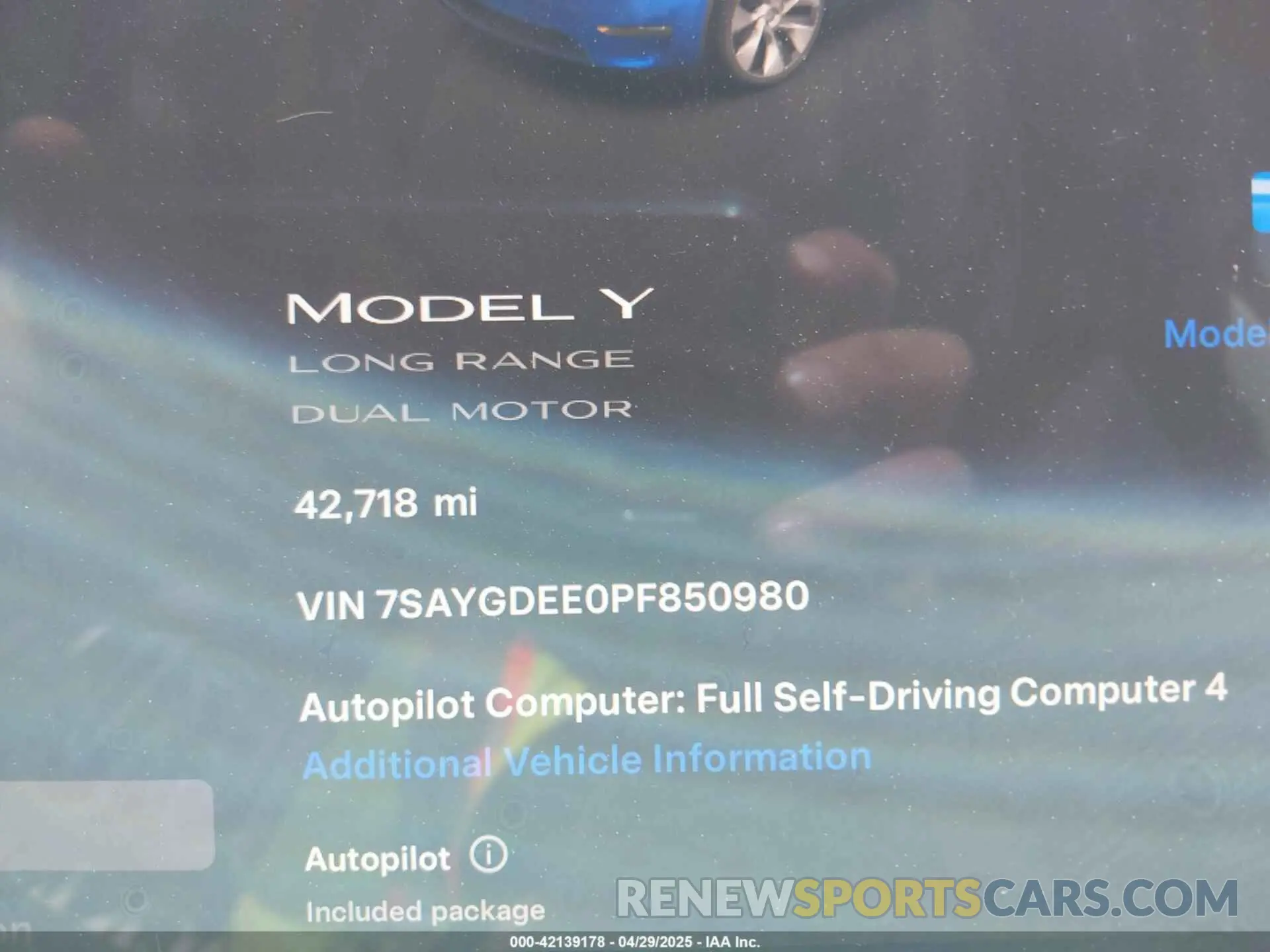 7 Photograph of a damaged car 7SAYGDEE0PF850980 TESLA MODEL Y 2023