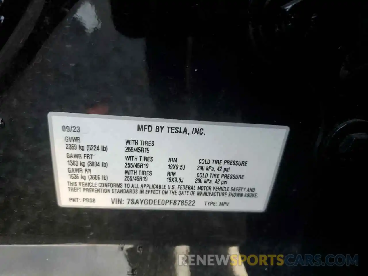 13 Photograph of a damaged car 7SAYGDEE0PF878522 TESLA MODEL Y 2023