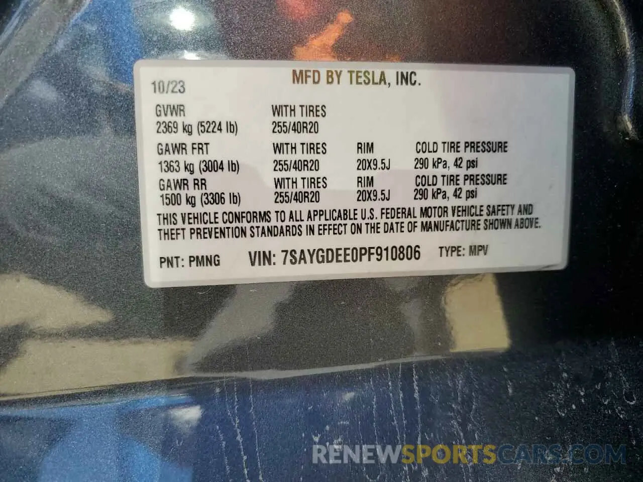 14 Photograph of a damaged car 7SAYGDEE0PF910806 TESLA MODEL Y 2023
