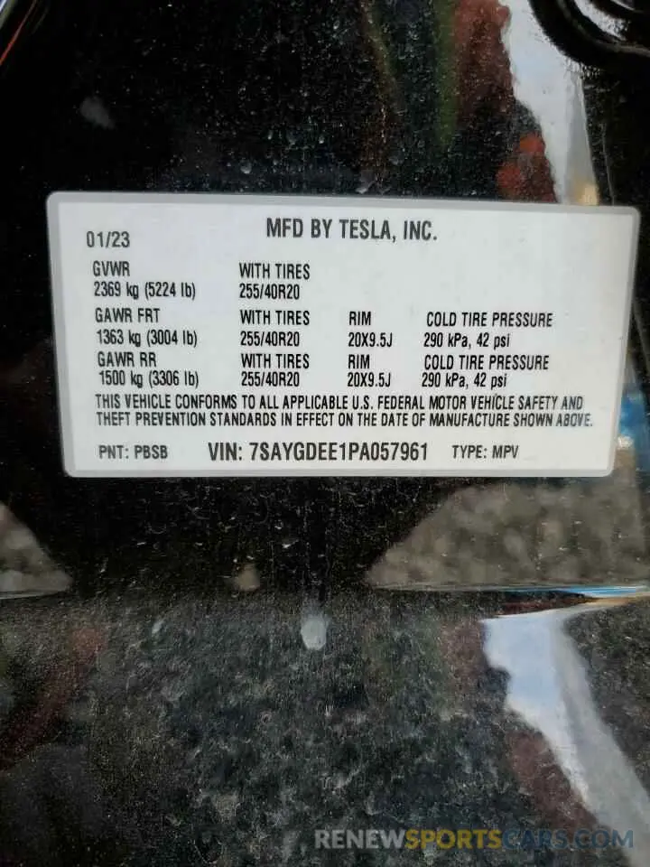 13 Photograph of a damaged car 7SAYGDEE1PA057961 TESLA MODEL Y 2023