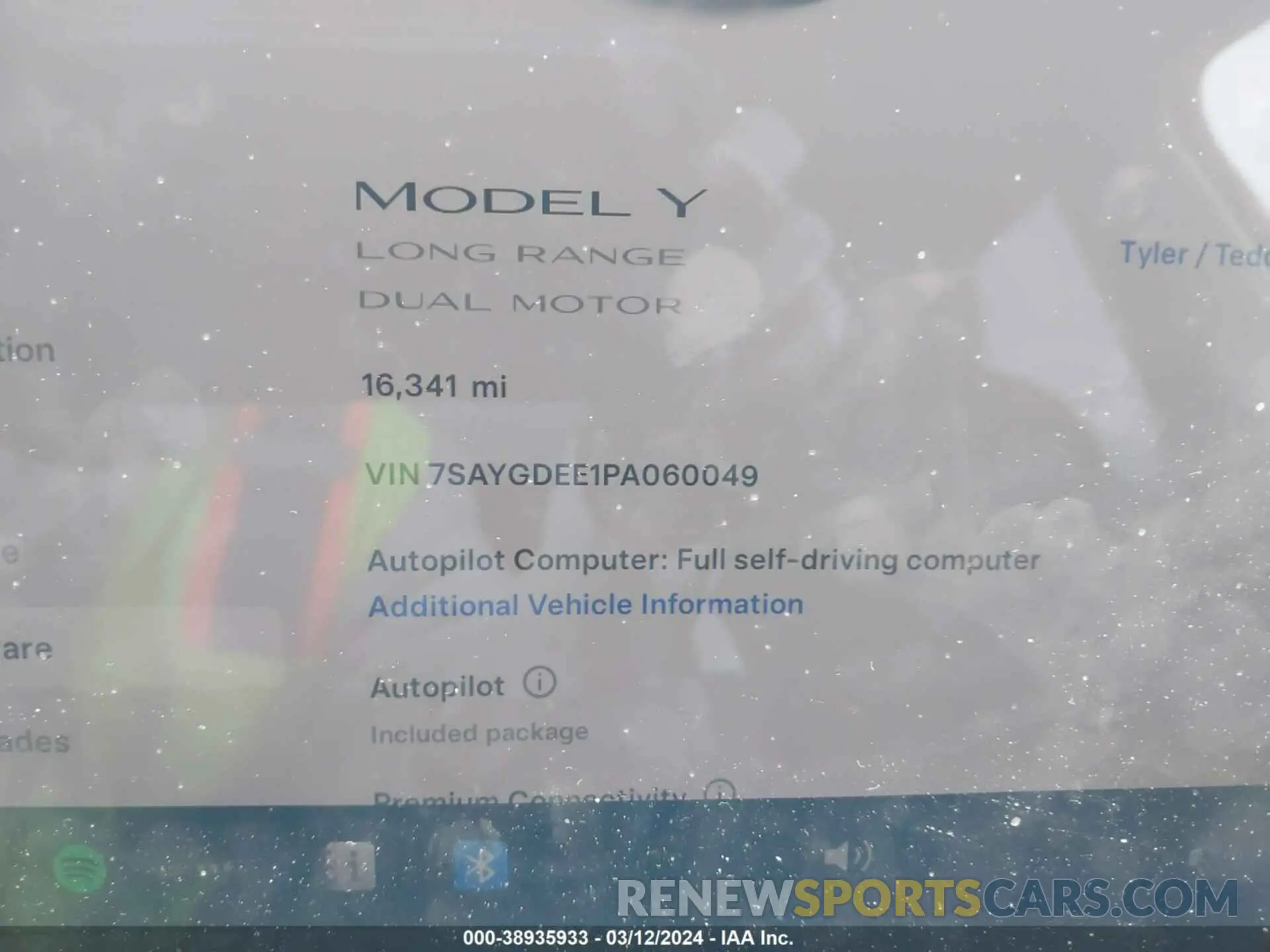 7 Photograph of a damaged car 7SAYGDEE1PA060049 TESLA MODEL Y 2023