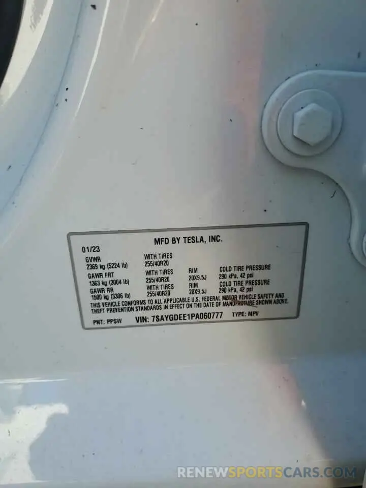 13 Photograph of a damaged car 7SAYGDEE1PA060777 TESLA MODEL Y 2023