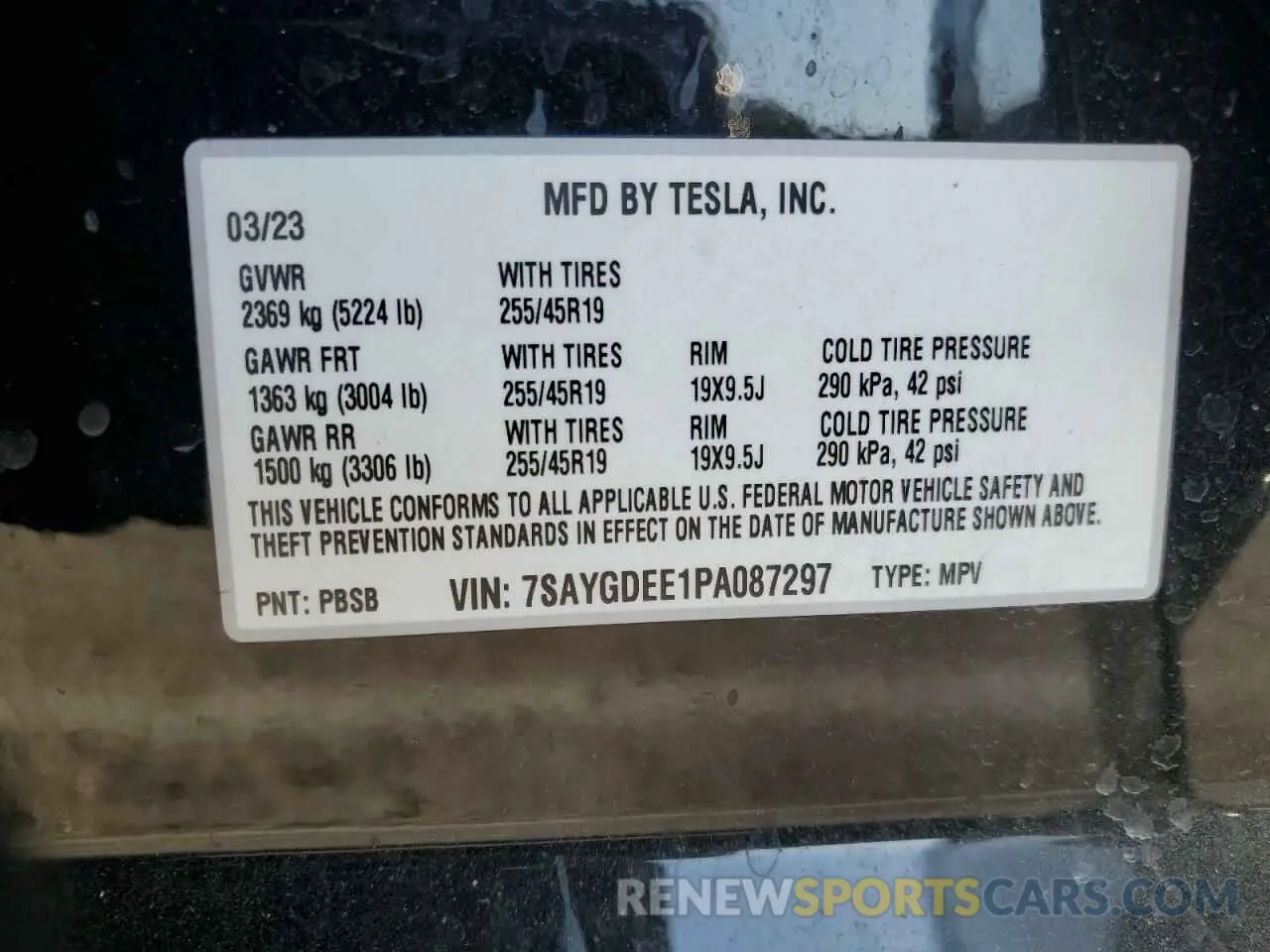 14 Photograph of a damaged car 7SAYGDEE1PA087297 TESLA MODEL Y 2023