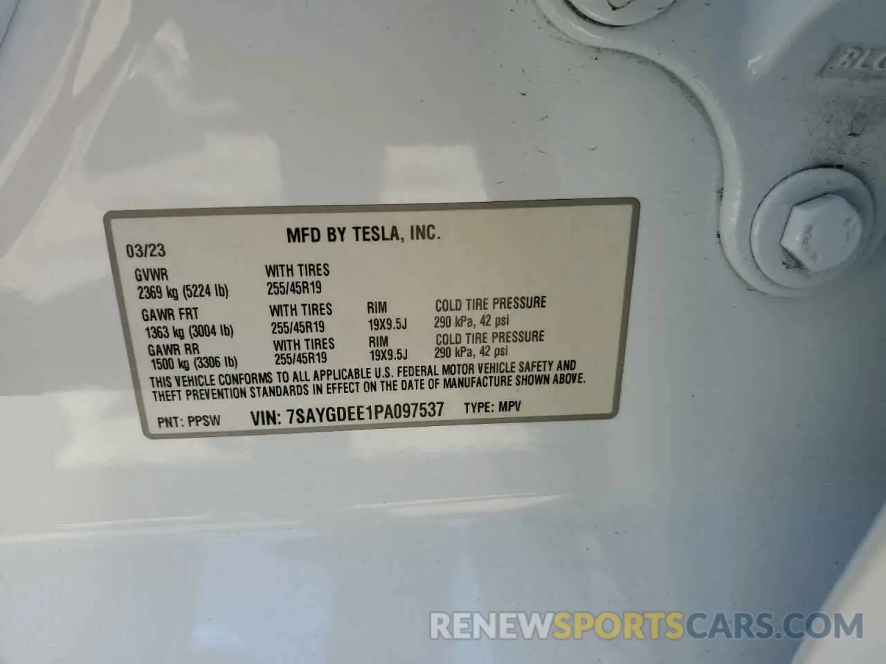 13 Photograph of a damaged car 7SAYGDEE1PA097537 TESLA MODEL Y 2023