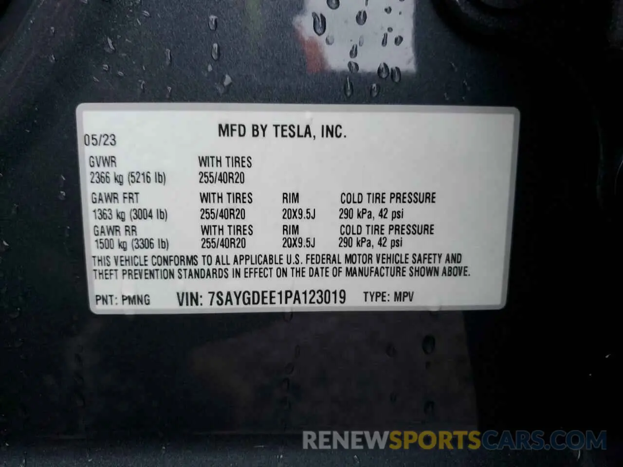 13 Photograph of a damaged car 7SAYGDEE1PA123019 TESLA MODEL Y 2023