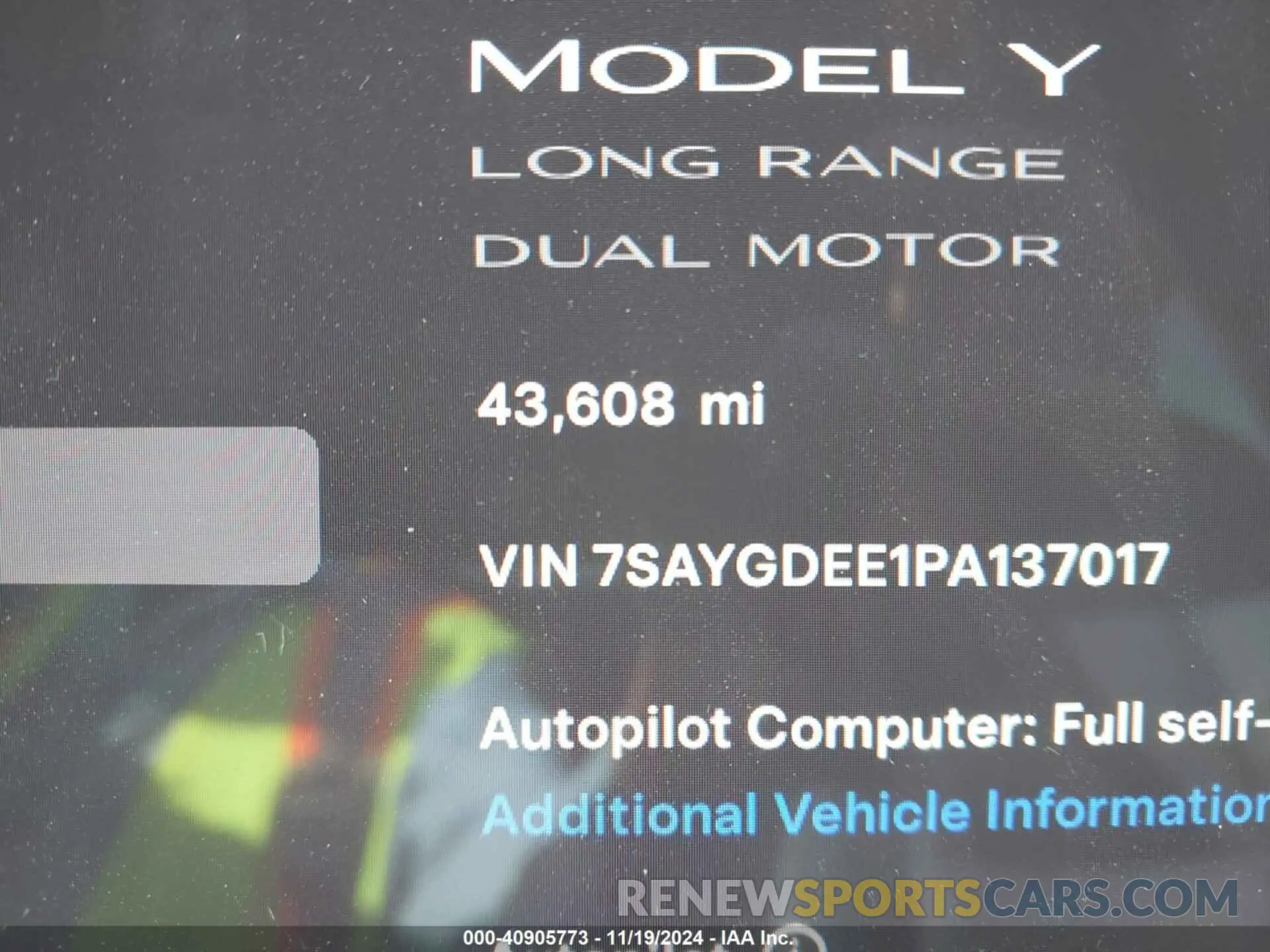 15 Photograph of a damaged car 7SAYGDEE1PA137017 TESLA MODEL Y 2023