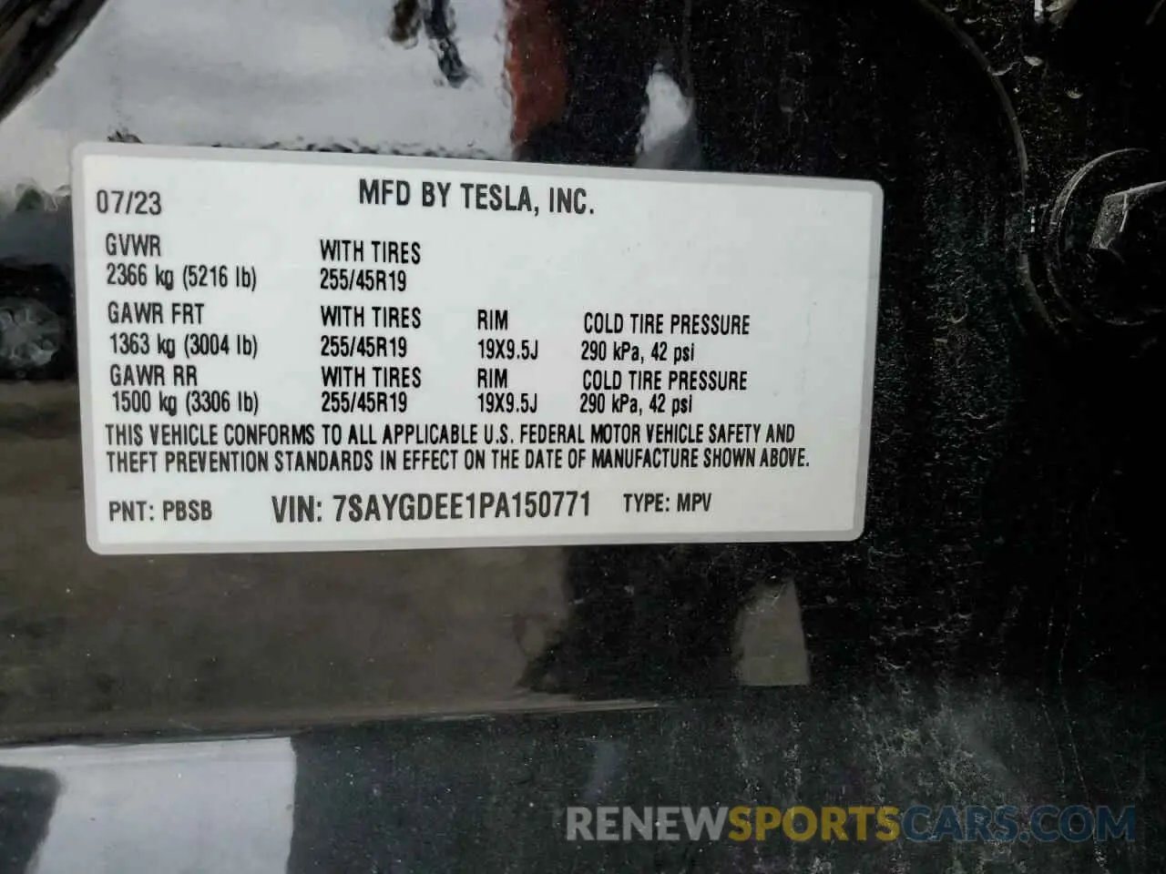 13 Photograph of a damaged car 7SAYGDEE1PA150771 TESLA MODEL Y 2023