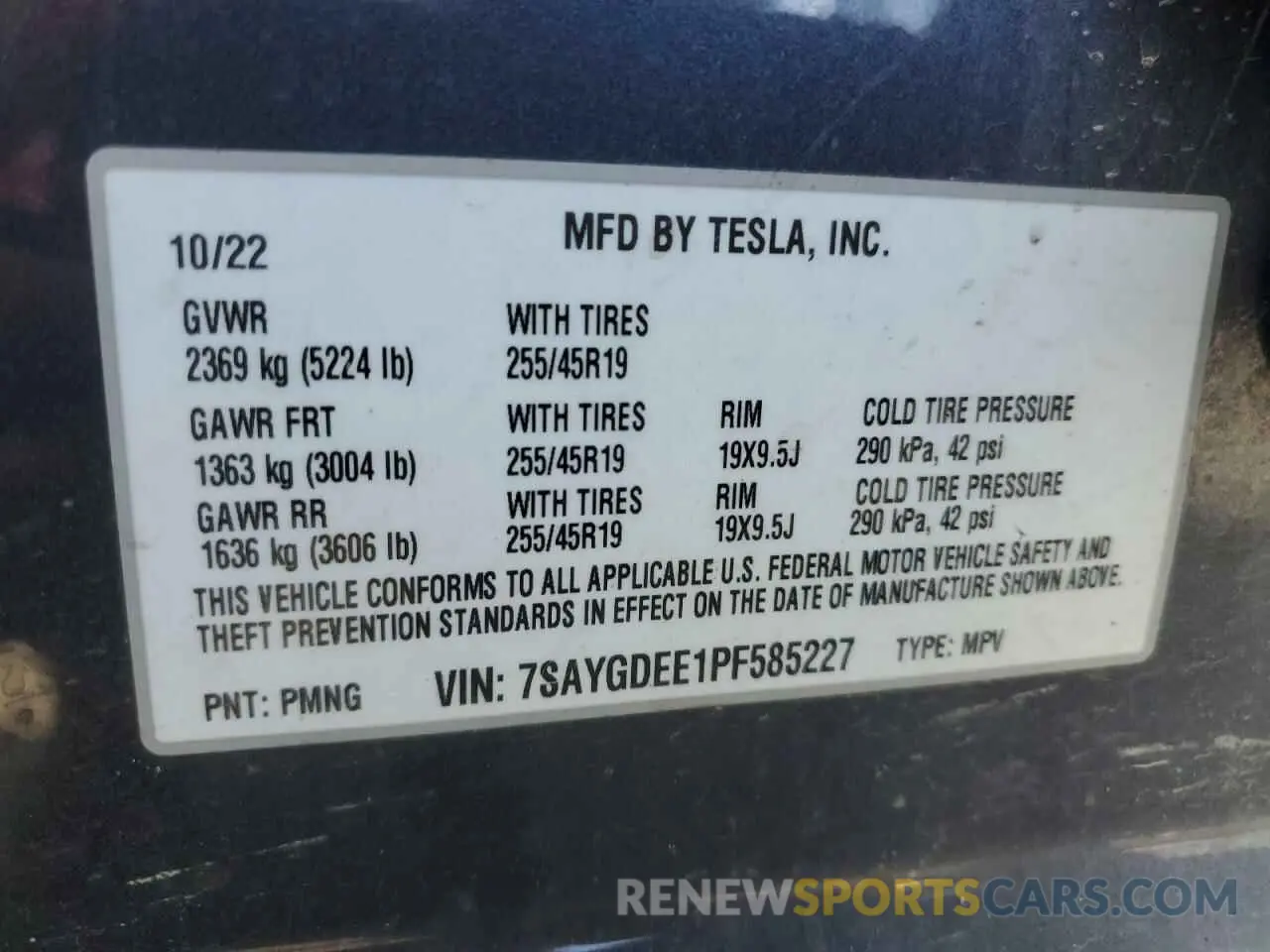 15 Photograph of a damaged car 7SAYGDEE1PF585227 TESLA MODEL Y 2023