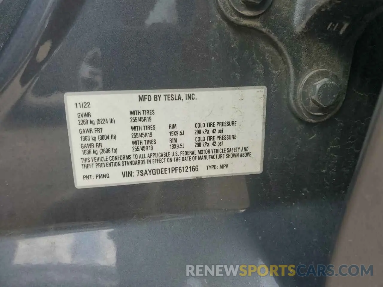 12 Photograph of a damaged car 7SAYGDEE1PF612166 TESLA MODEL Y 2023