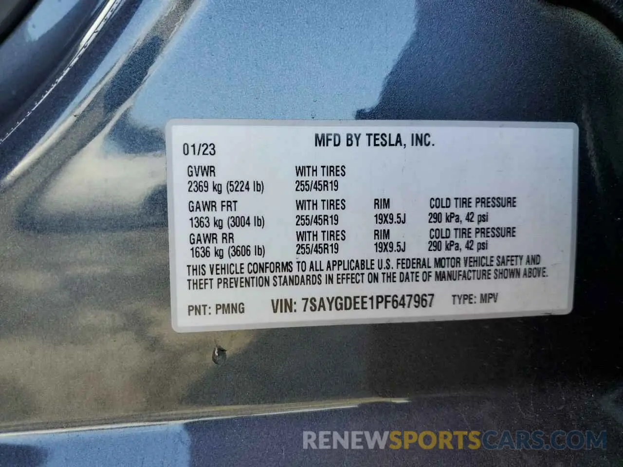 13 Photograph of a damaged car 7SAYGDEE1PF647967 TESLA MODEL Y 2023