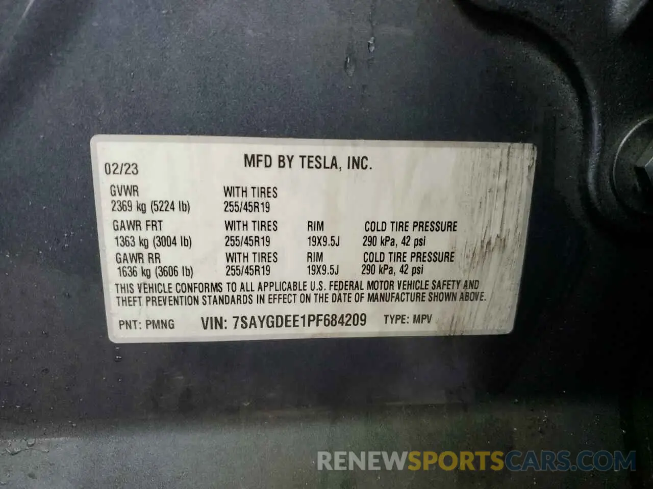 13 Photograph of a damaged car 7SAYGDEE1PF684209 TESLA MODEL Y 2023