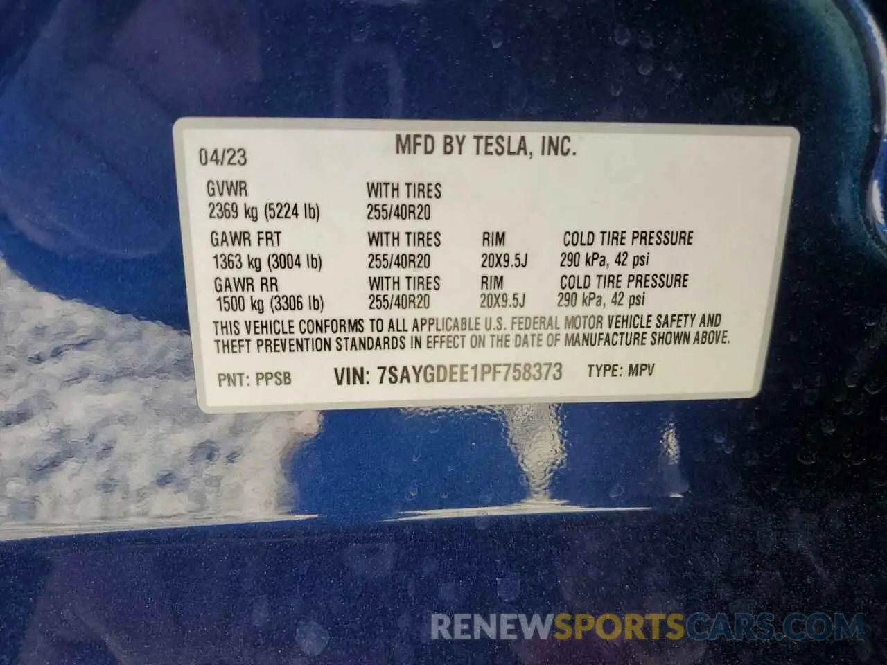 12 Photograph of a damaged car 7SAYGDEE1PF758373 TESLA MODEL Y 2023