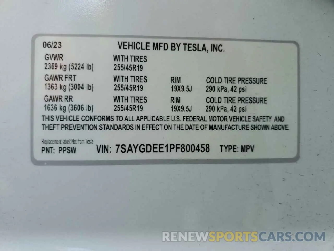 12 Photograph of a damaged car 7SAYGDEE1PF800458 TESLA MODEL Y 2023