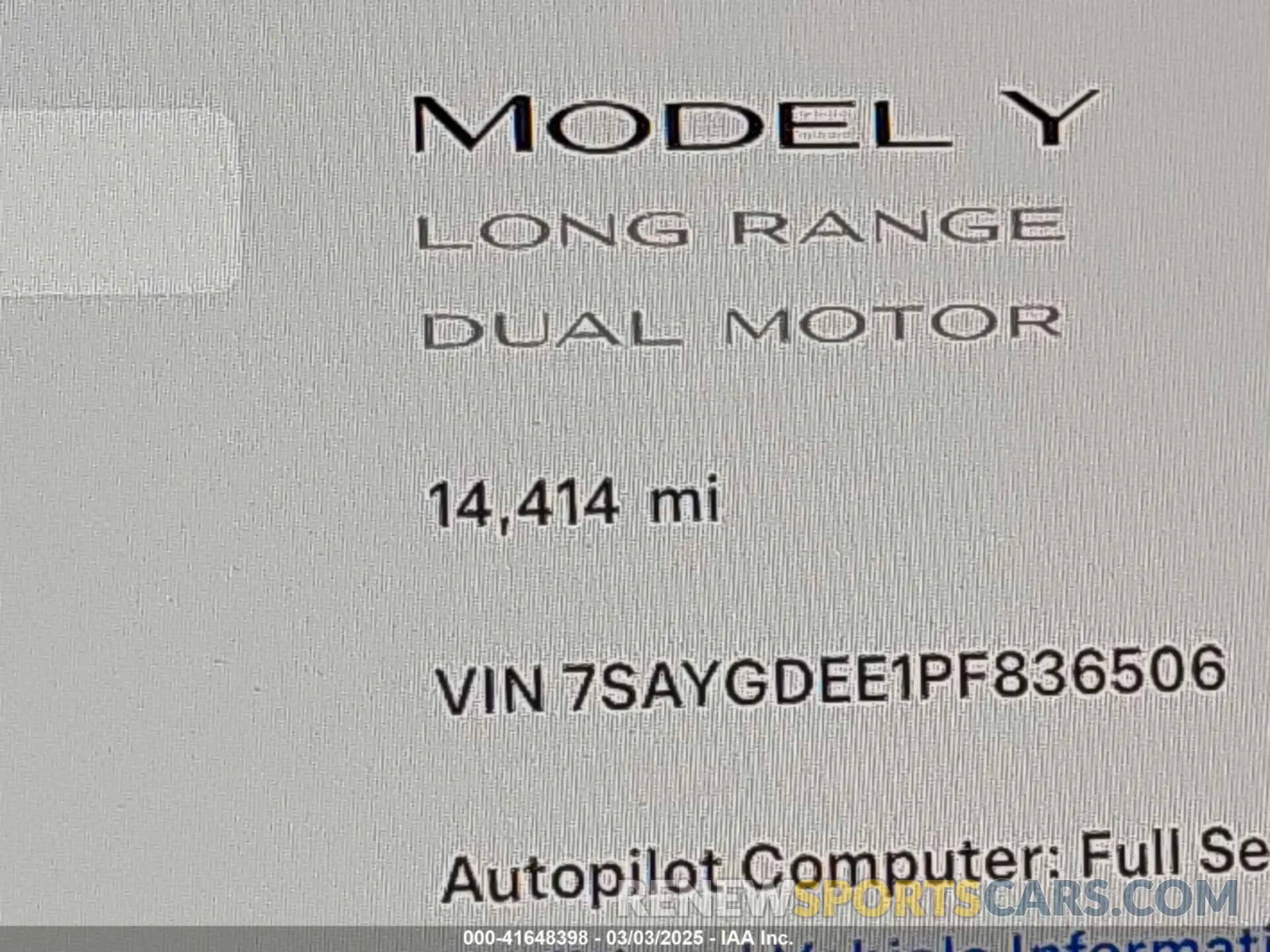 16 Photograph of a damaged car 7SAYGDEE1PF836506 TESLA MODEL Y 2023