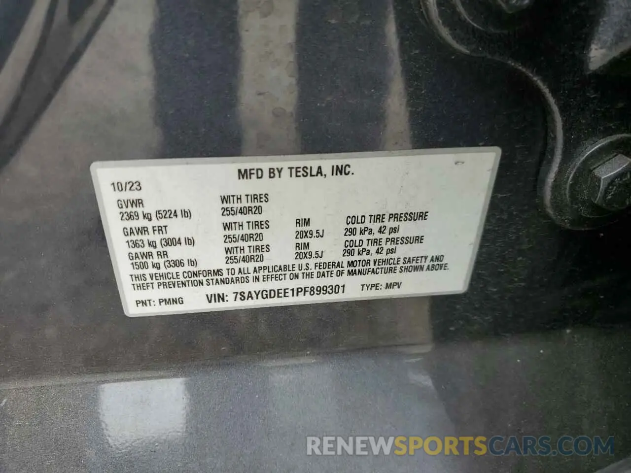 16 Photograph of a damaged car 7SAYGDEE1PF899301 TESLA MODEL Y 2023