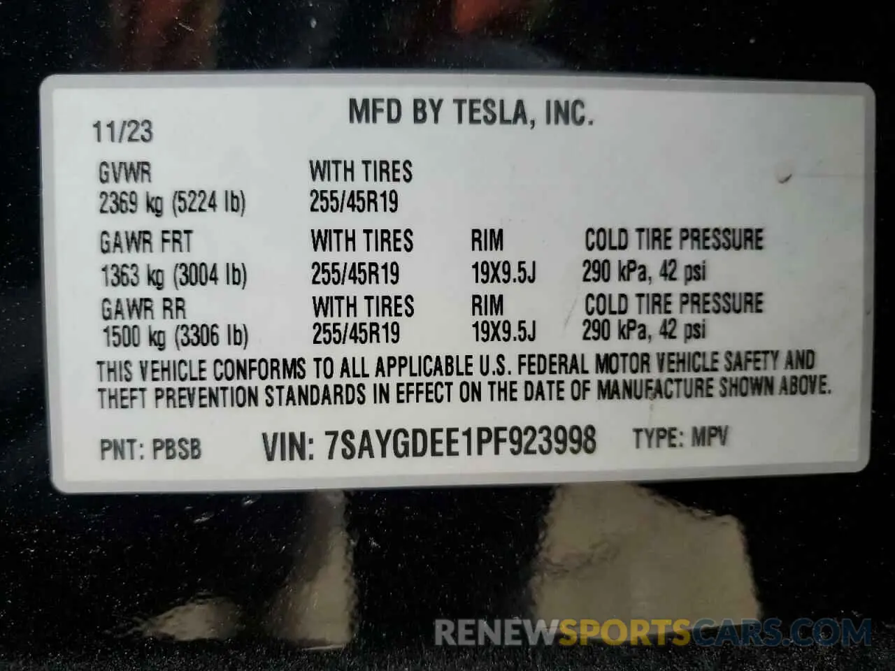 14 Photograph of a damaged car 7SAYGDEE1PF923998 TESLA MODEL Y 2023