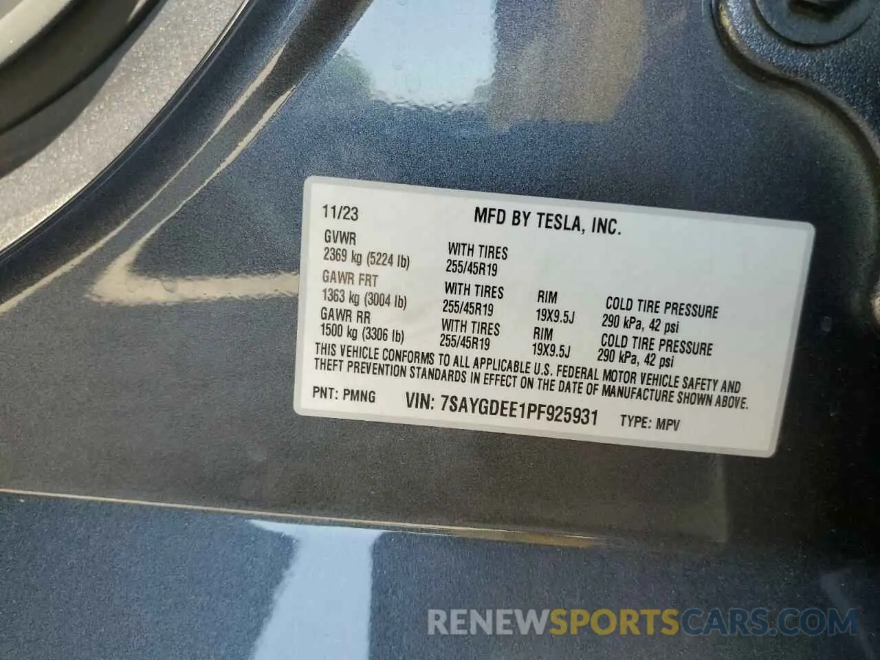 14 Photograph of a damaged car 7SAYGDEE1PF925931 TESLA MODEL Y 2023
