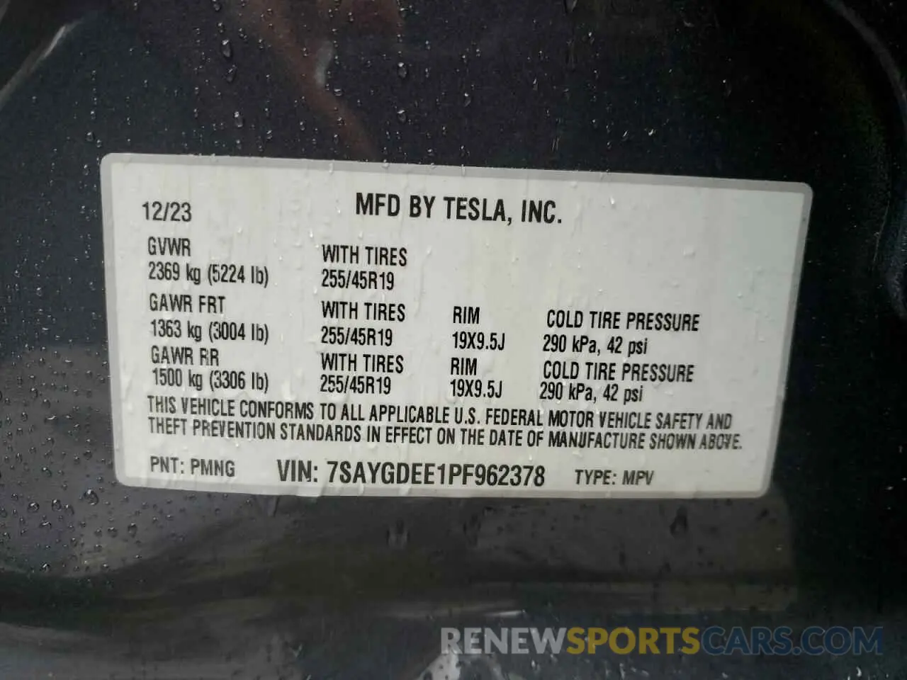 13 Photograph of a damaged car 7SAYGDEE1PF962378 TESLA MODEL Y 2023