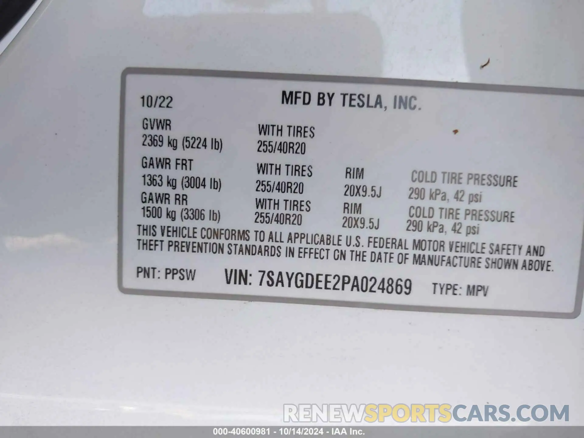 9 Photograph of a damaged car 7SAYGDEE2PA024869 TESLA MODEL Y 2023