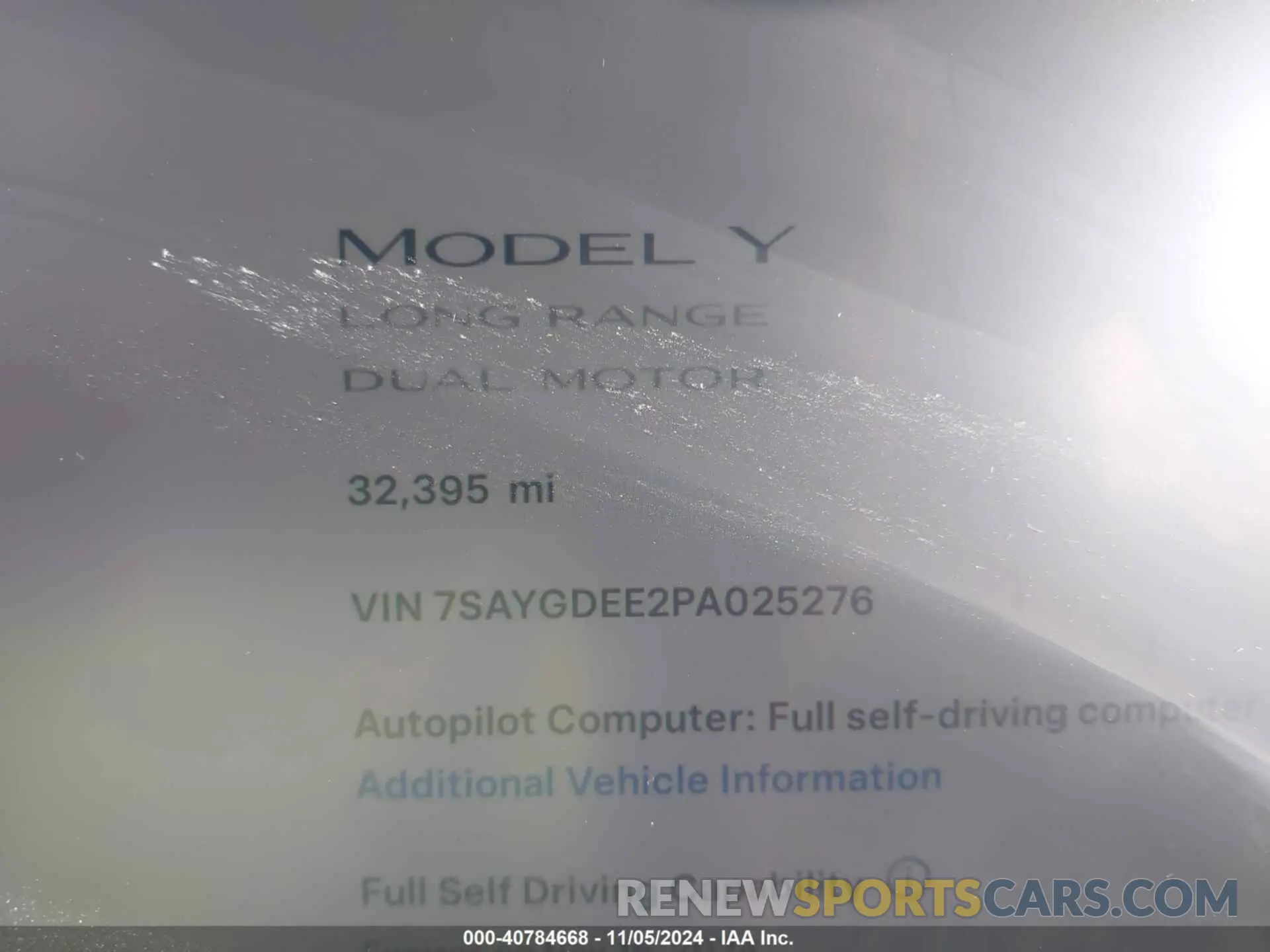 7 Photograph of a damaged car 7SAYGDEE2PA025276 TESLA MODEL Y 2023