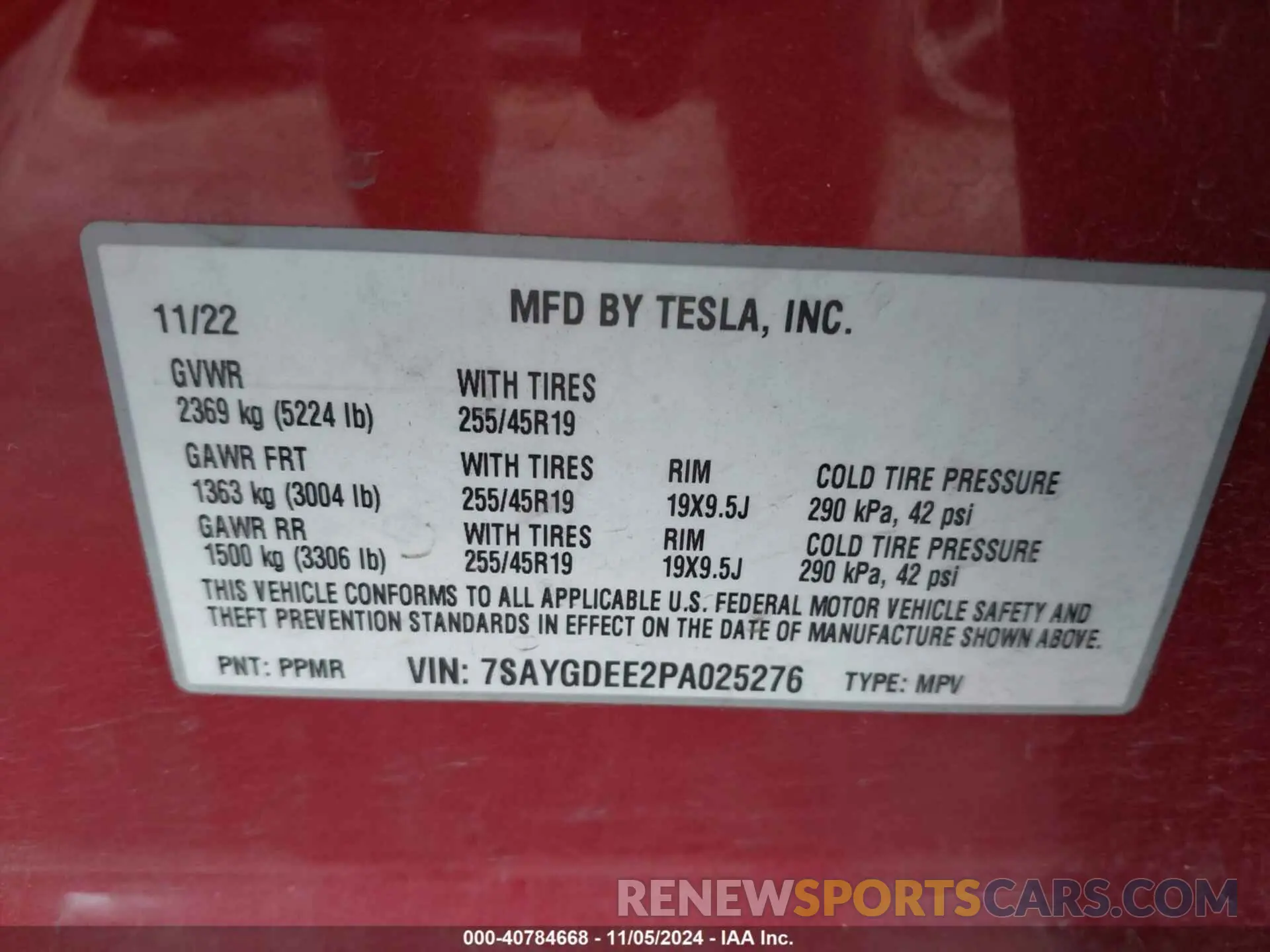 9 Photograph of a damaged car 7SAYGDEE2PA025276 TESLA MODEL Y 2023