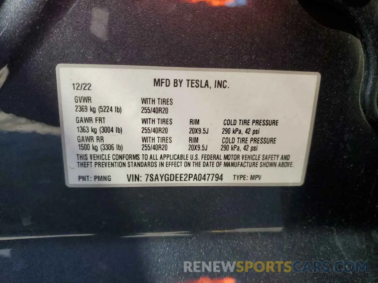 15 Photograph of a damaged car 7SAYGDEE2PA047794 TESLA MODEL Y 2023