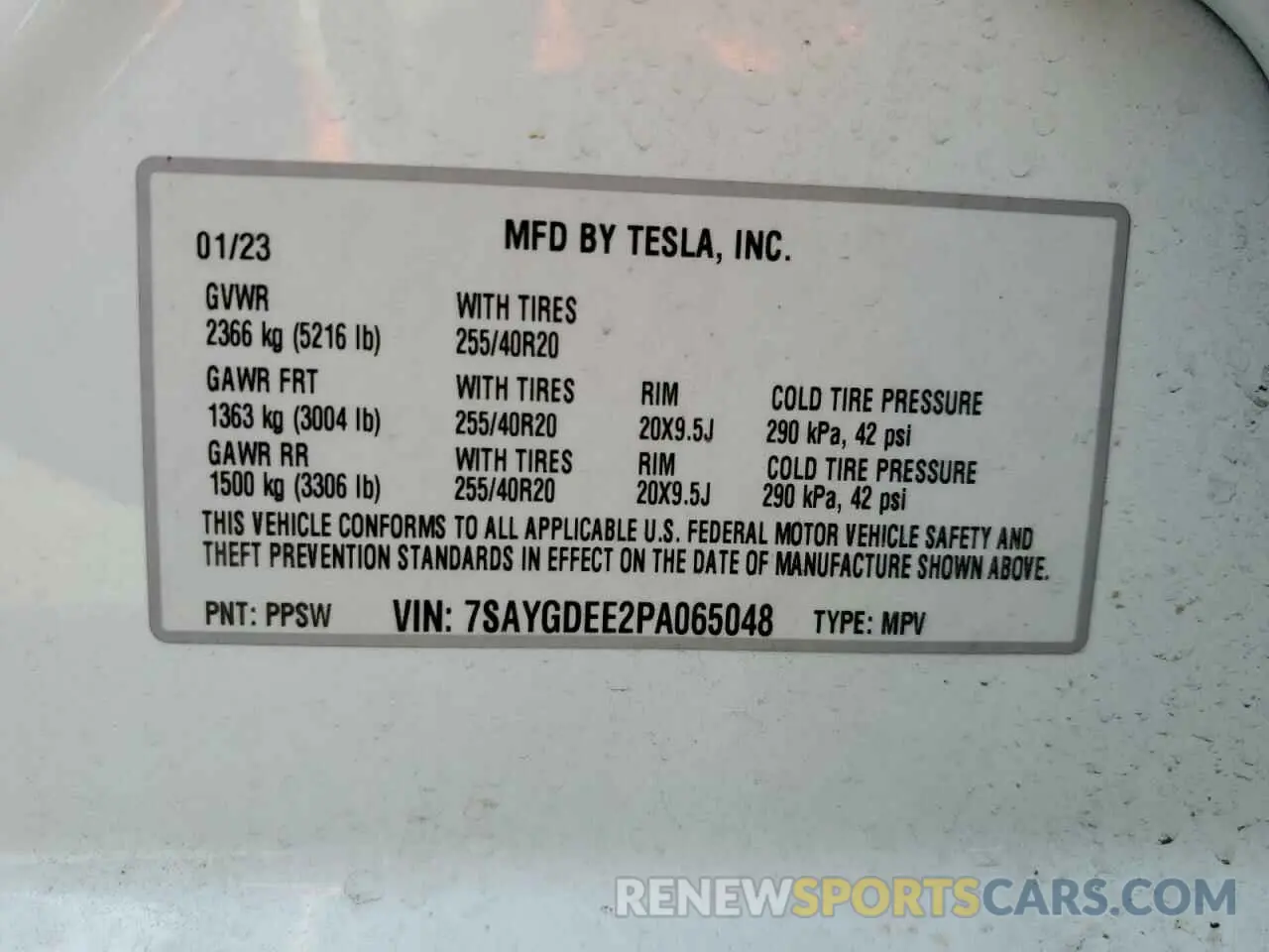 14 Photograph of a damaged car 7SAYGDEE2PA065048 TESLA MODEL Y 2023