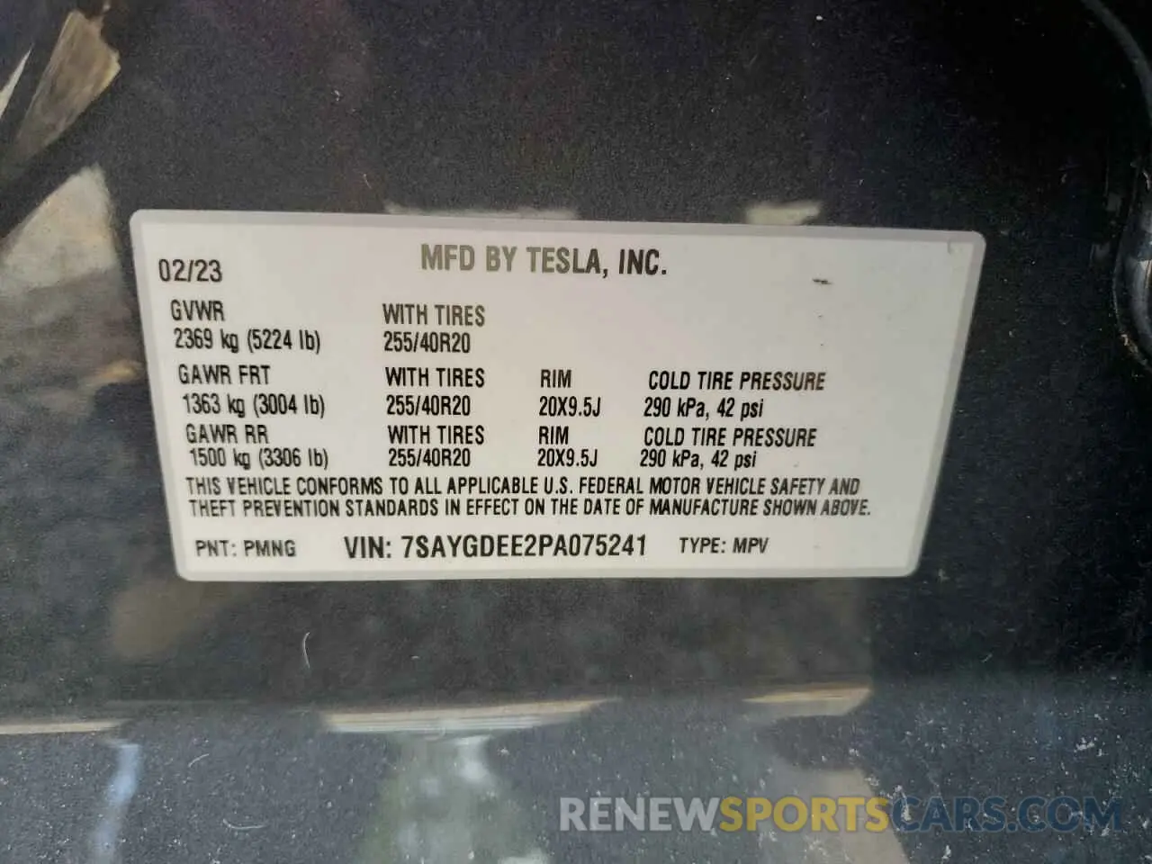14 Photograph of a damaged car 7SAYGDEE2PA075241 TESLA MODEL Y 2023