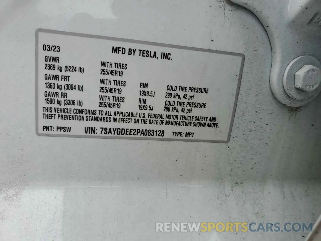 12 Photograph of a damaged car 7SAYGDEE2PA083128 TESLA MODEL Y 2023