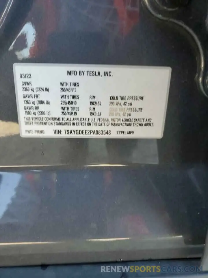 13 Photograph of a damaged car 7SAYGDEE2PA083548 TESLA MODEL Y 2023