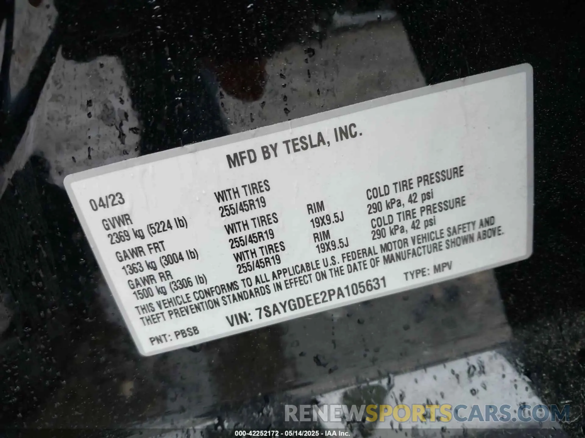 9 Photograph of a damaged car 7SAYGDEE2PA105631 TESLA MODEL Y 2023