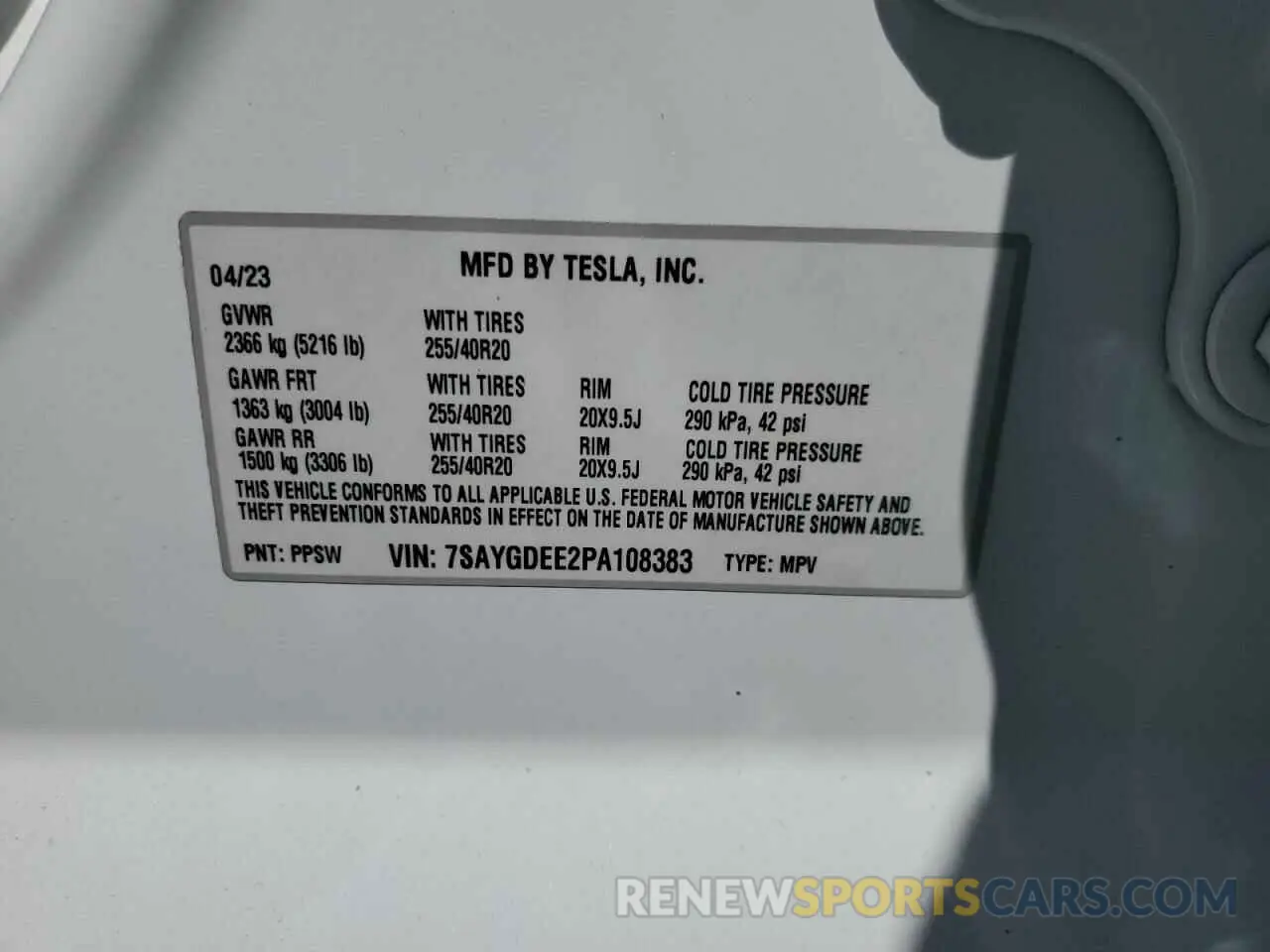 13 Photograph of a damaged car 7SAYGDEE2PA108383 TESLA MODEL Y 2023