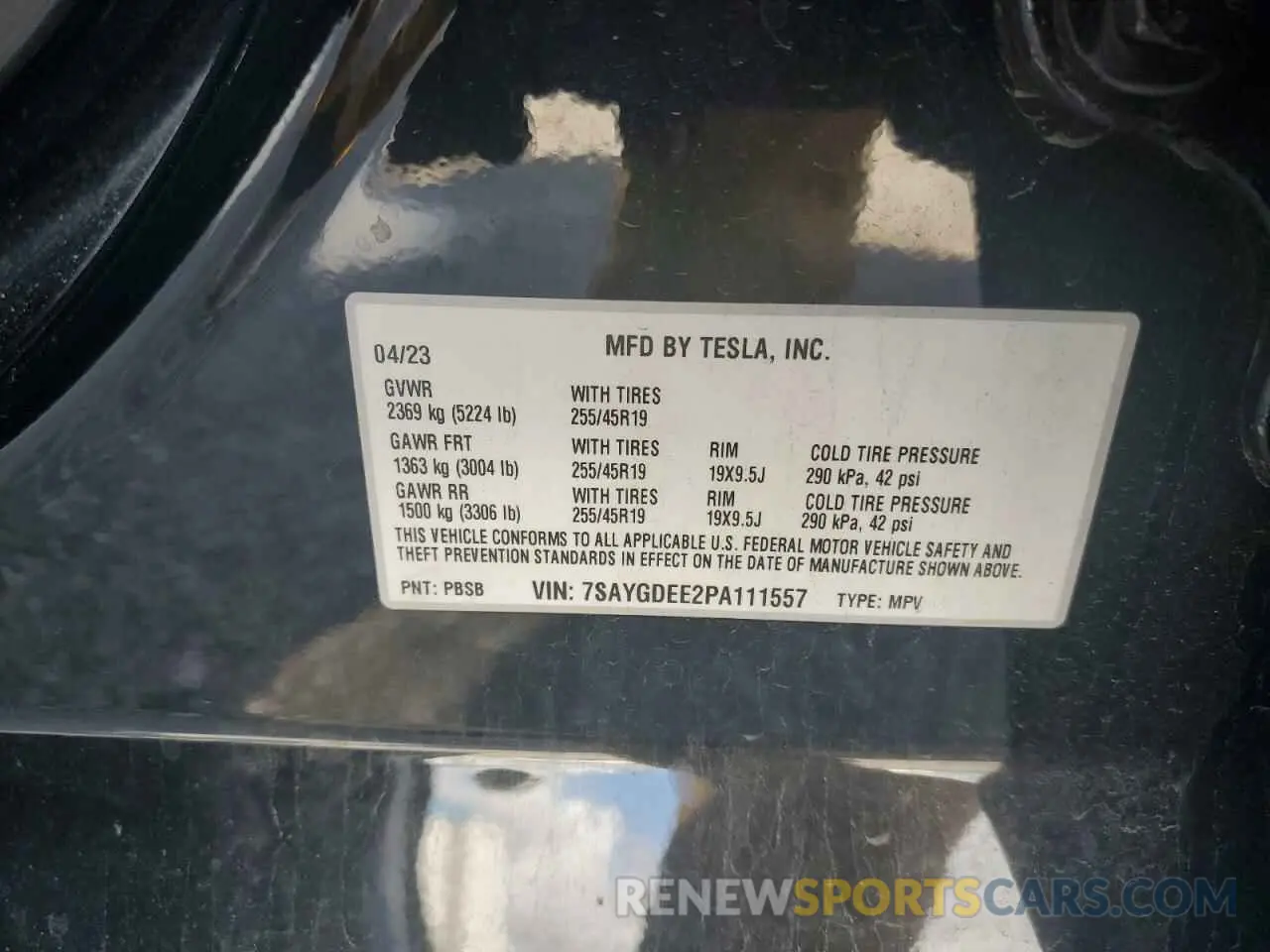 15 Photograph of a damaged car 7SAYGDEE2PA111557 TESLA MODEL Y 2023
