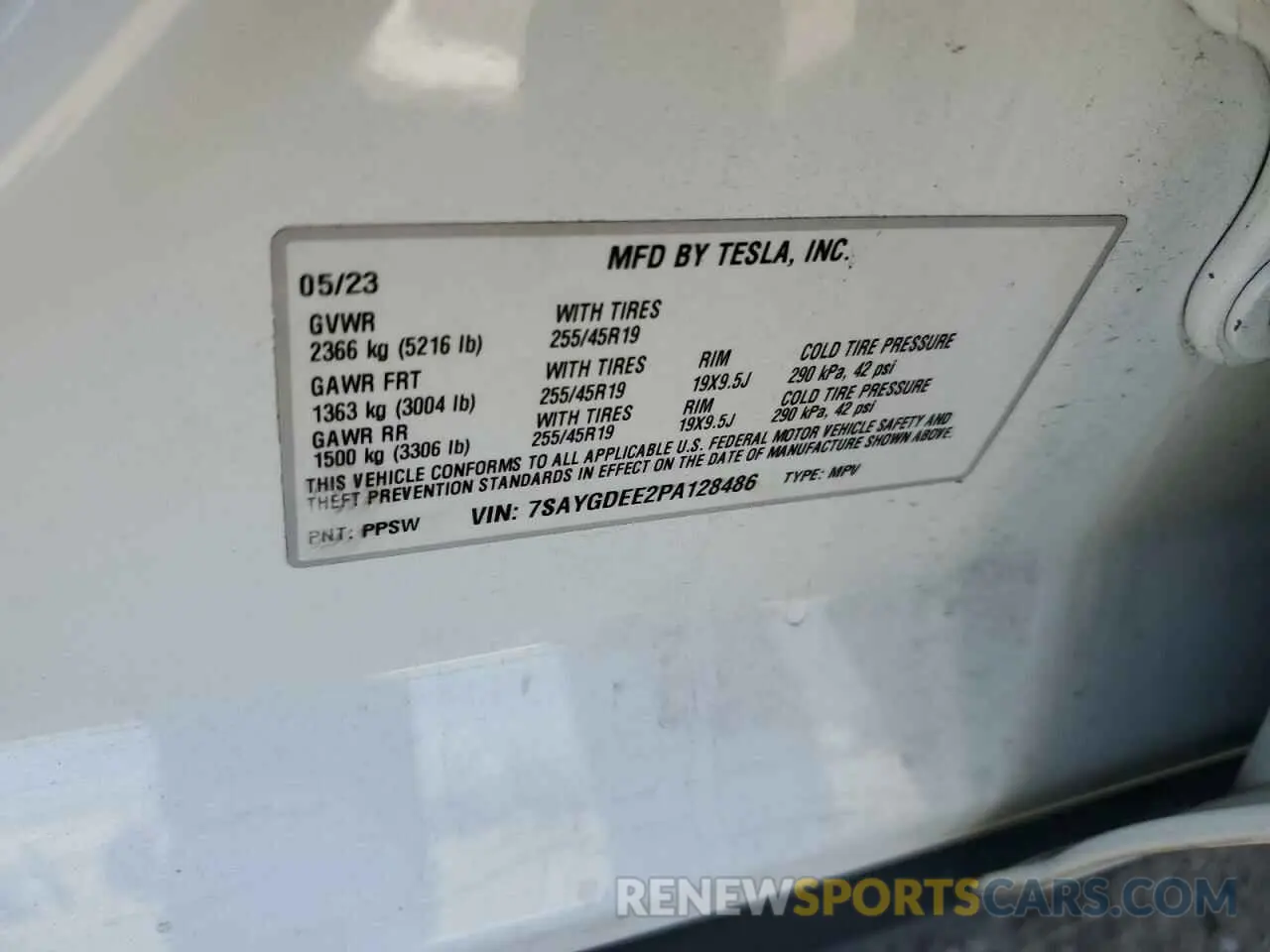 13 Photograph of a damaged car 7SAYGDEE2PA128486 TESLA MODEL Y 2023