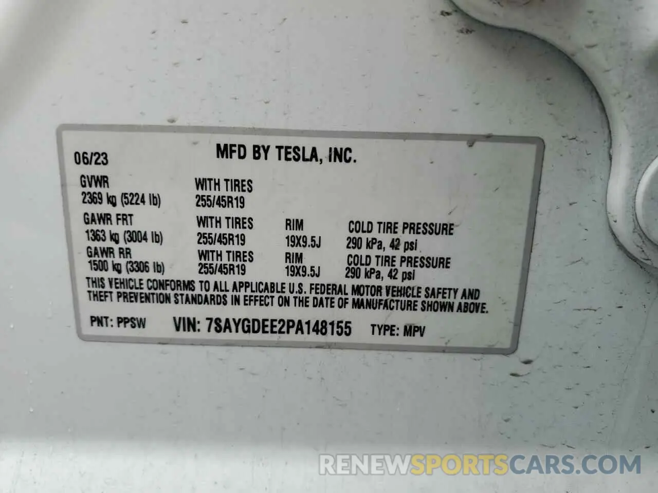14 Photograph of a damaged car 7SAYGDEE2PA148155 TESLA MODEL Y 2023