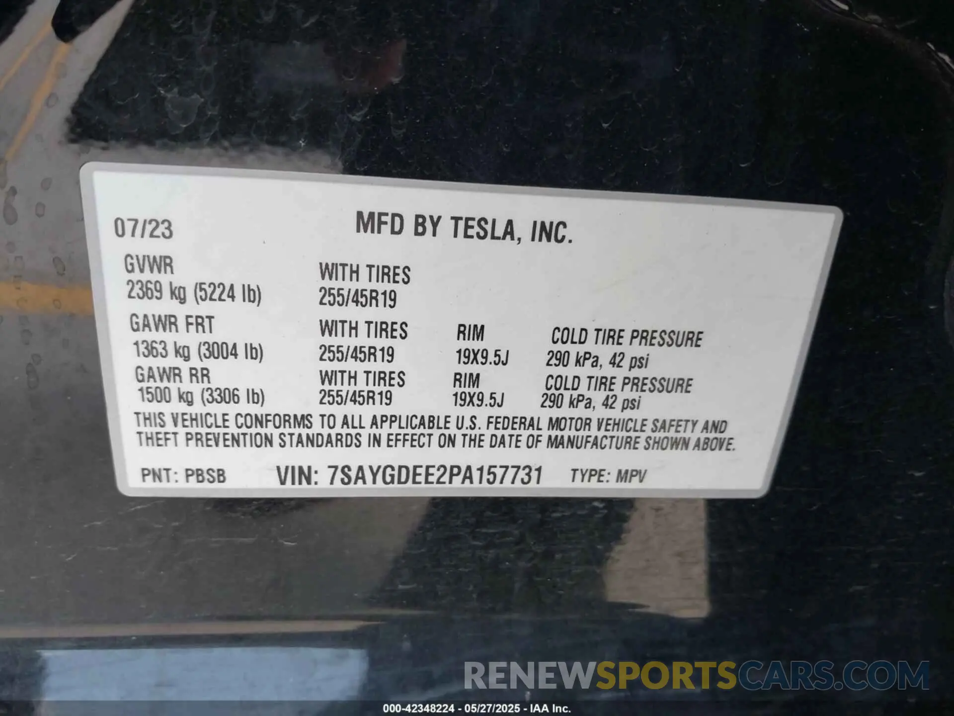 8 Photograph of a damaged car 7SAYGDEE2PA157731 TESLA MODEL Y 2023