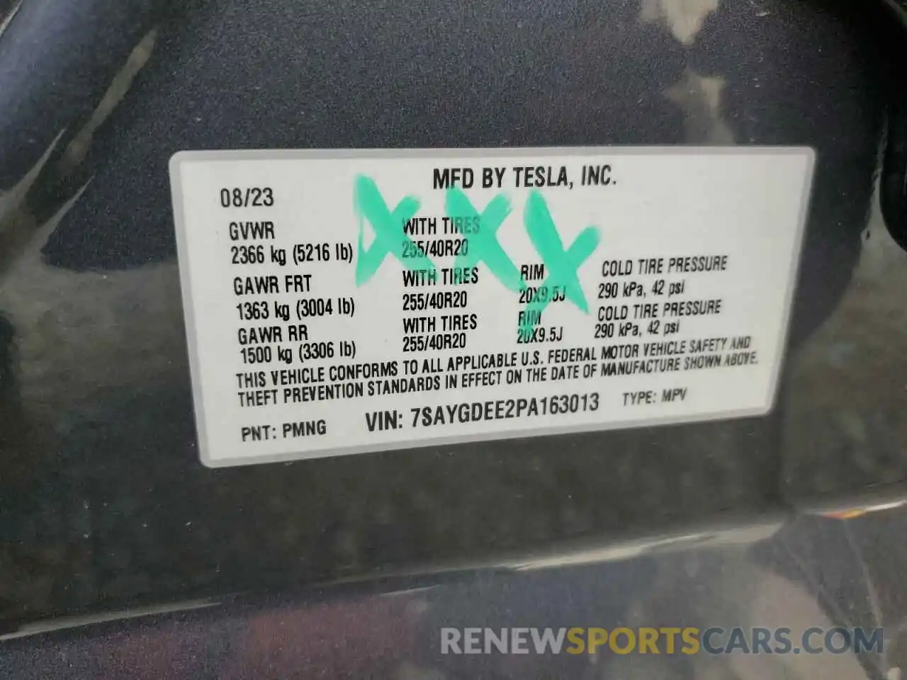 13 Photograph of a damaged car 7SAYGDEE2PA163013 TESLA MODEL Y 2023