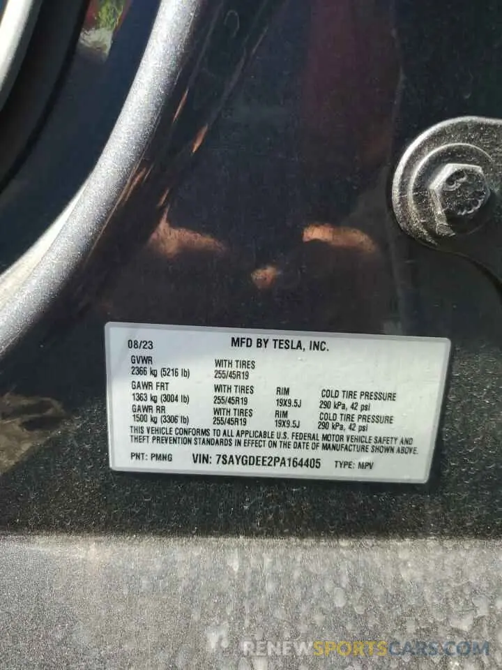 15 Photograph of a damaged car 7SAYGDEE2PA164405 TESLA MODEL Y 2023
