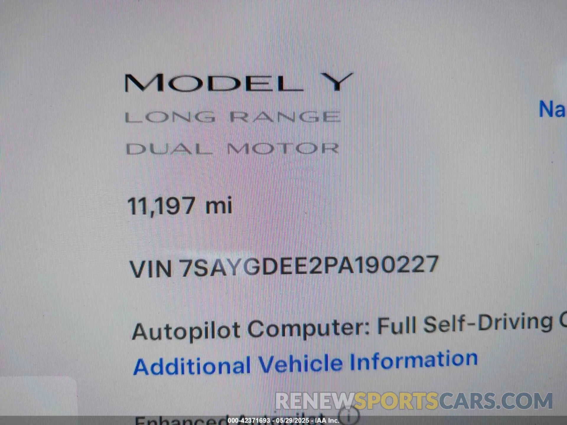 16 Photograph of a damaged car 7SAYGDEE2PA190227 TESLA MODEL Y 2023