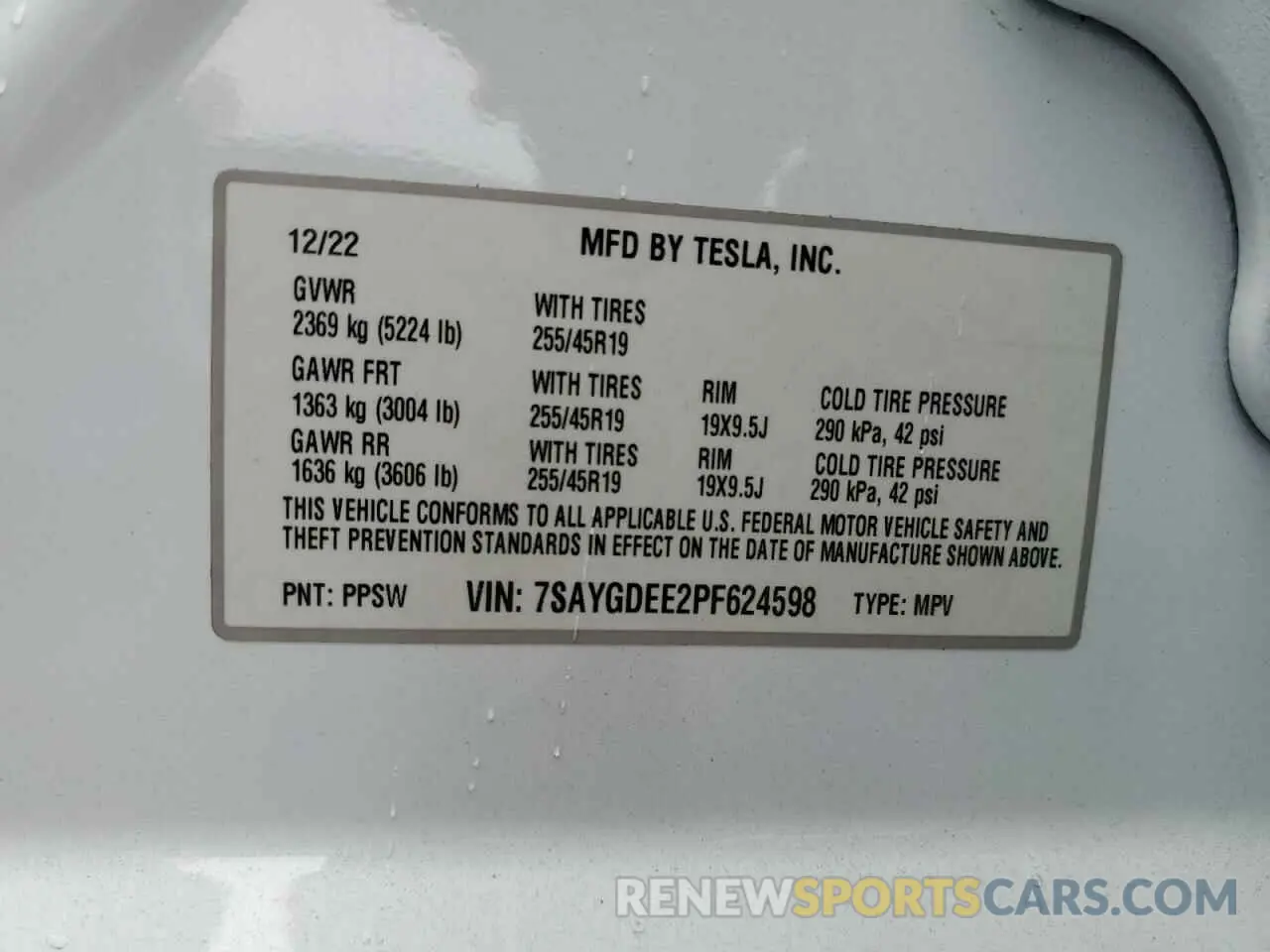 14 Photograph of a damaged car 7SAYGDEE2PF624598 TESLA MODEL Y 2023