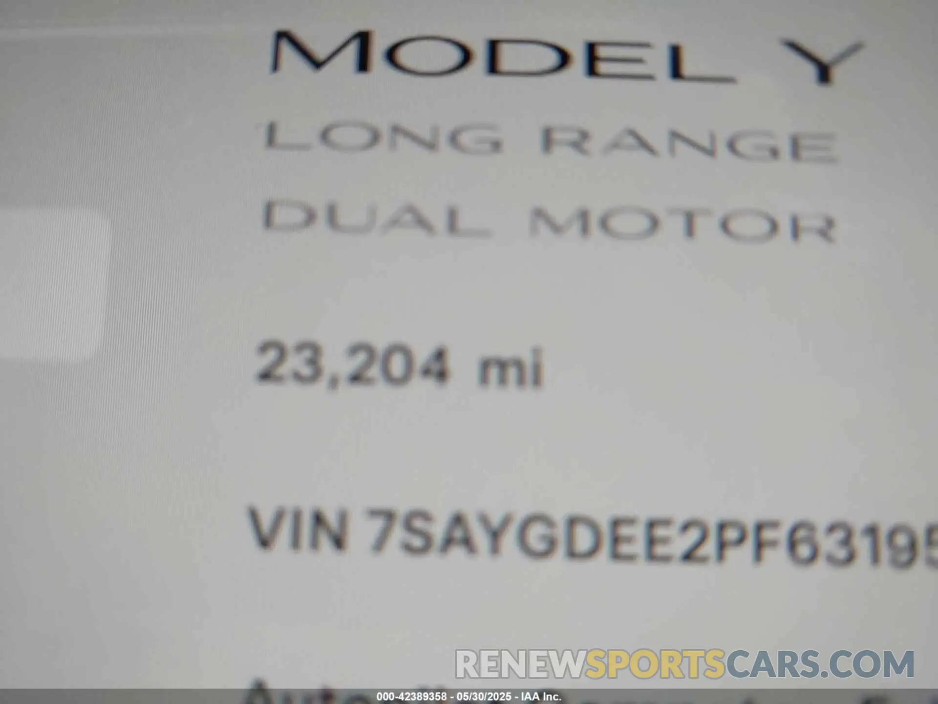 7 Photograph of a damaged car 7SAYGDEE2PF631955 TESLA MODEL Y 2023