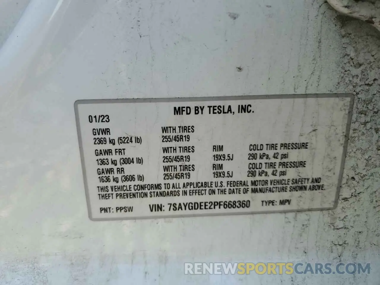 12 Photograph of a damaged car 7SAYGDEE2PF668360 TESLA MODEL Y 2023