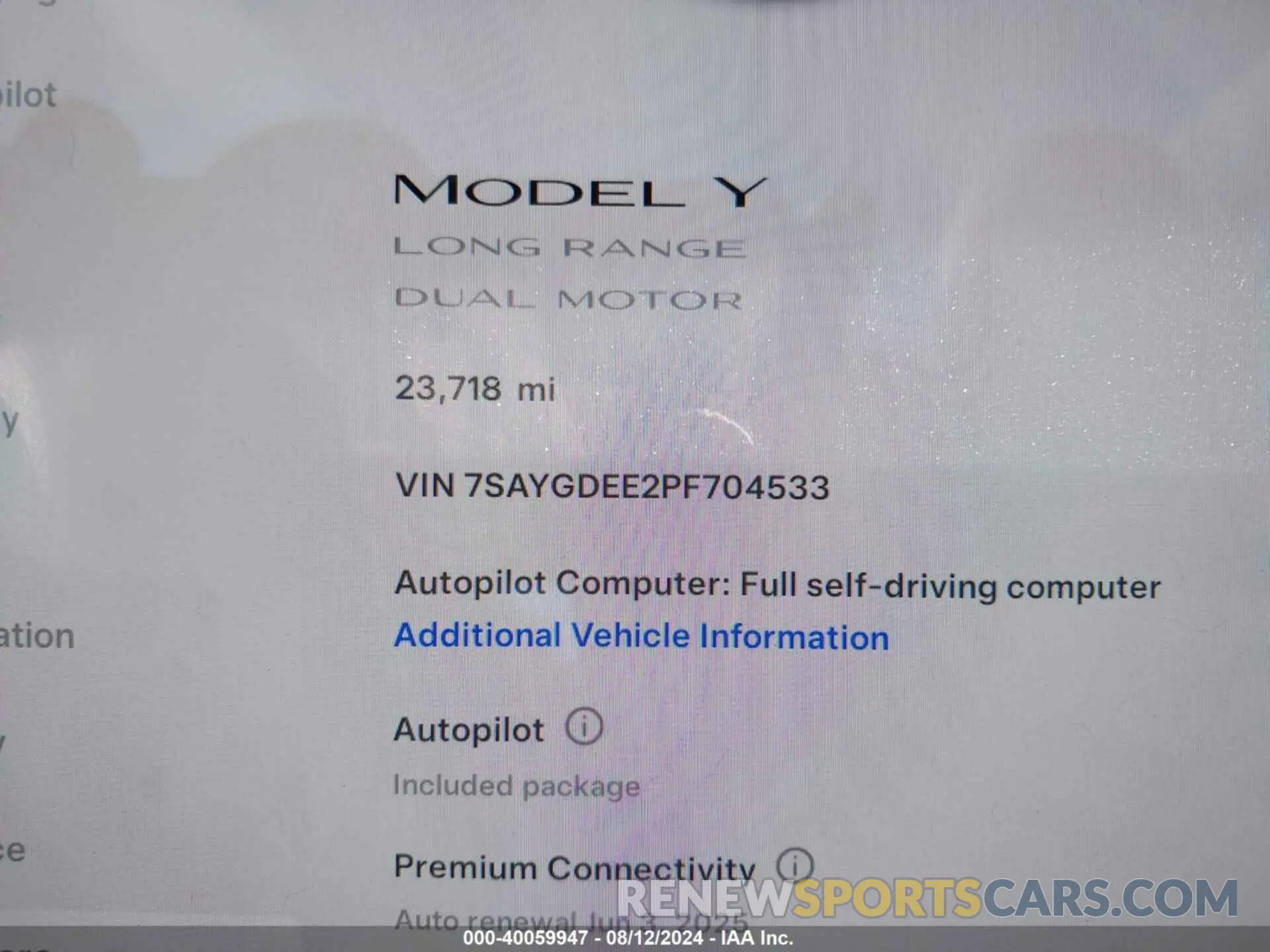 15 Photograph of a damaged car 7SAYGDEE2PF704533 TESLA MODEL Y 2023