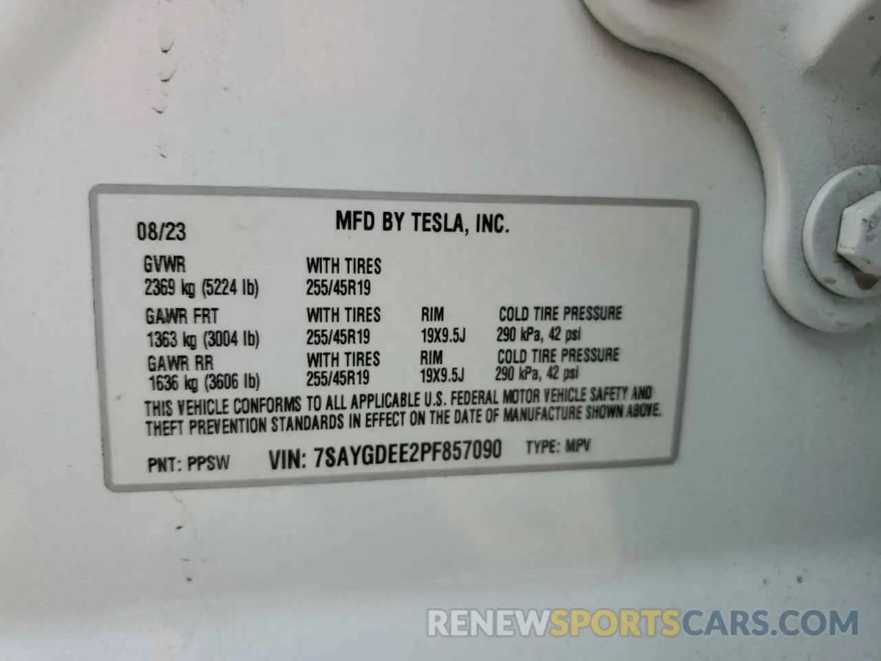 12 Photograph of a damaged car 7SAYGDEE2PF857090 TESLA MODEL Y 2023