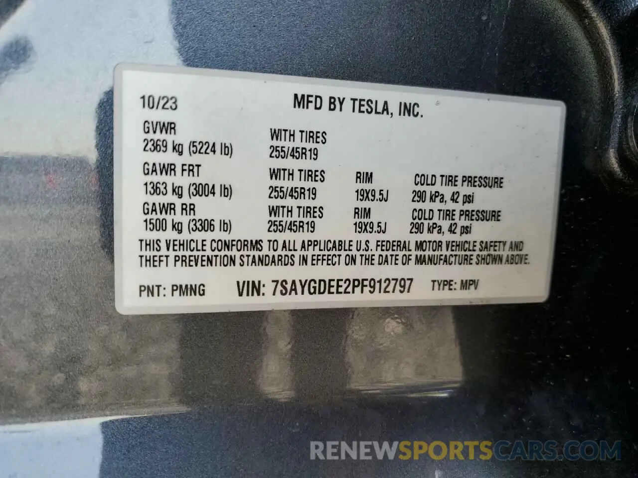 14 Photograph of a damaged car 7SAYGDEE2PF912797 TESLA MODEL Y 2023