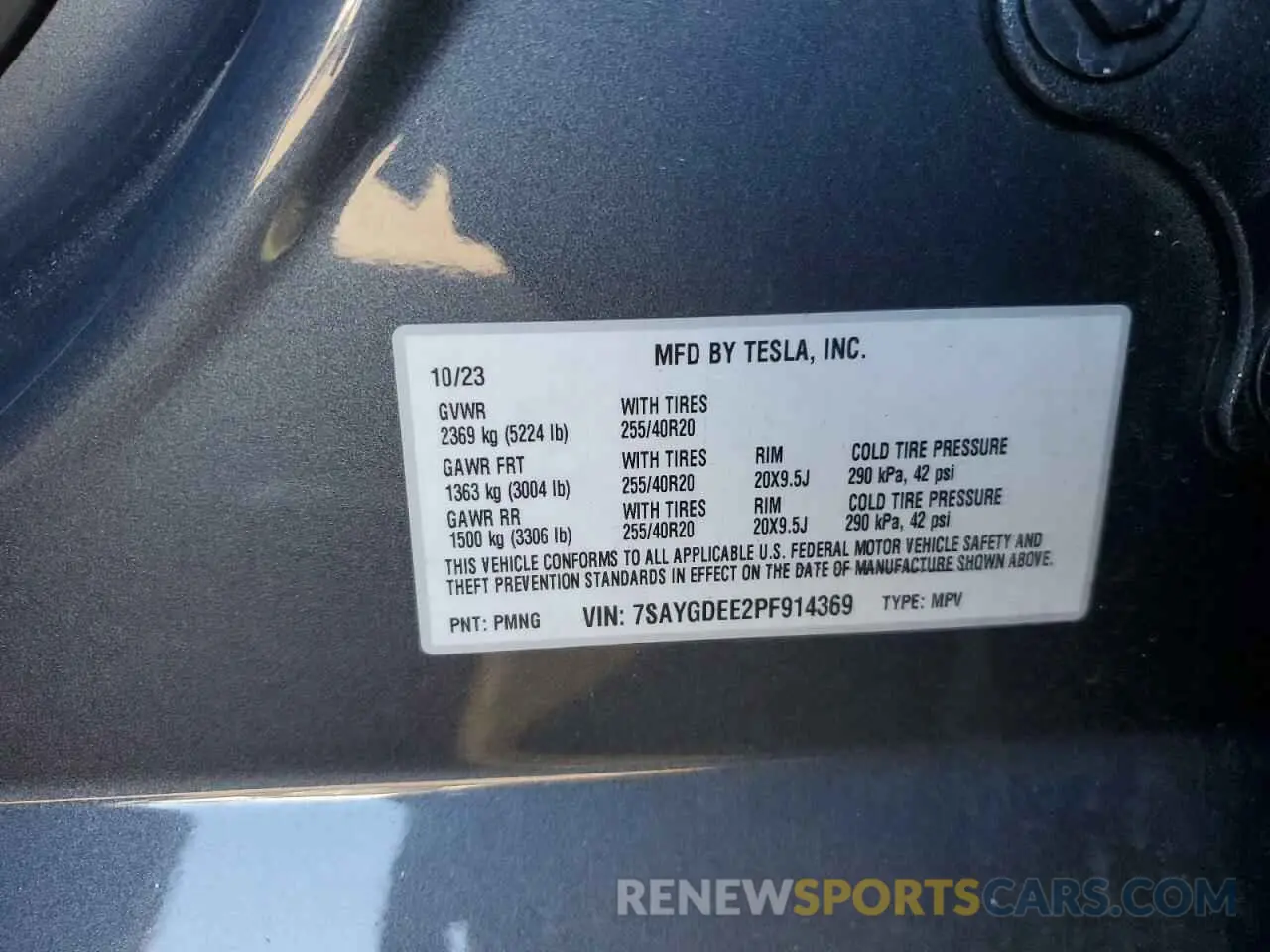 13 Photograph of a damaged car 7SAYGDEE2PF914369 TESLA MODEL Y 2023