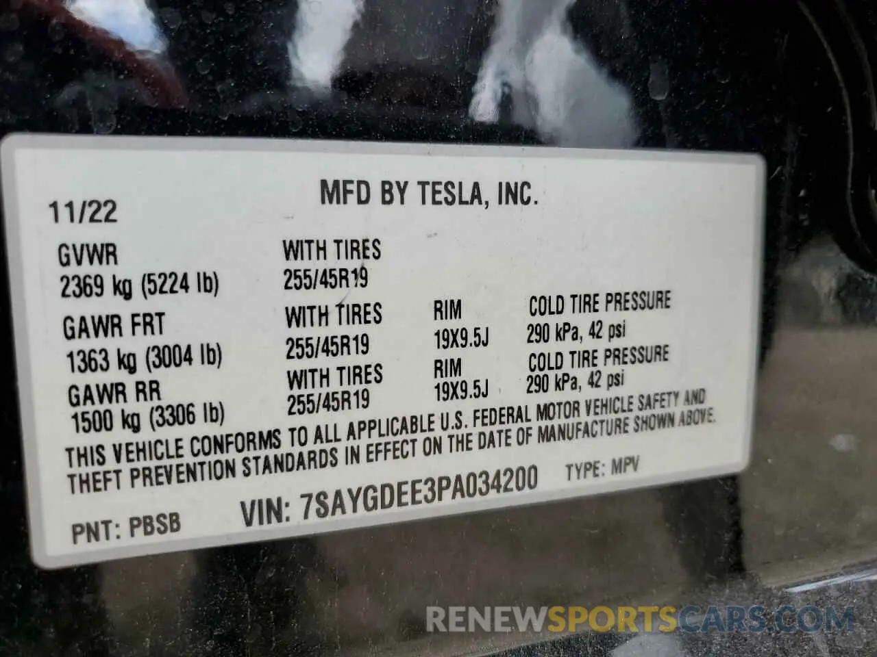 13 Photograph of a damaged car 7SAYGDEE3PA034200 TESLA MODEL Y 2023