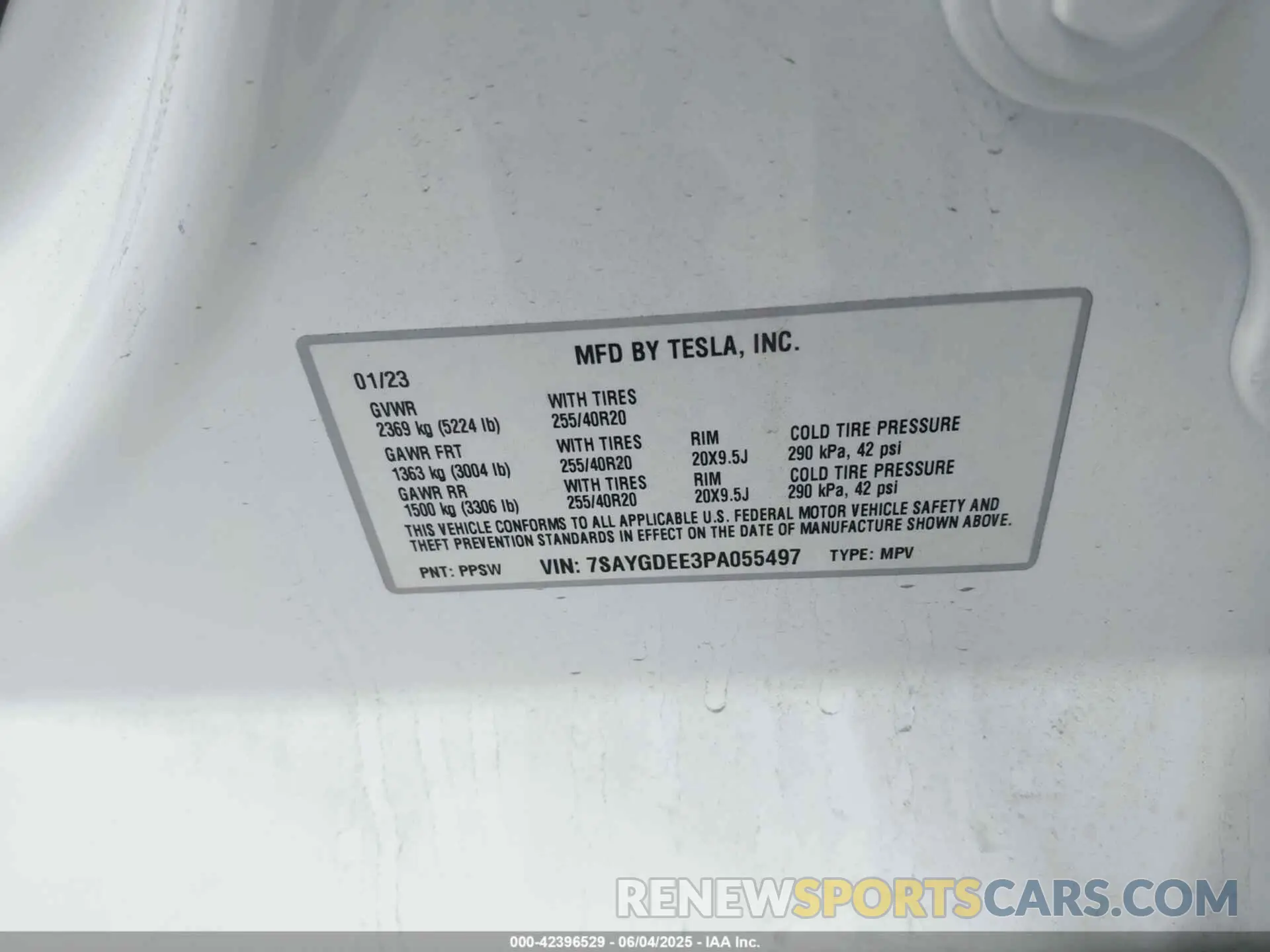 9 Photograph of a damaged car 7SAYGDEE3PA055497 TESLA MODEL Y 2023