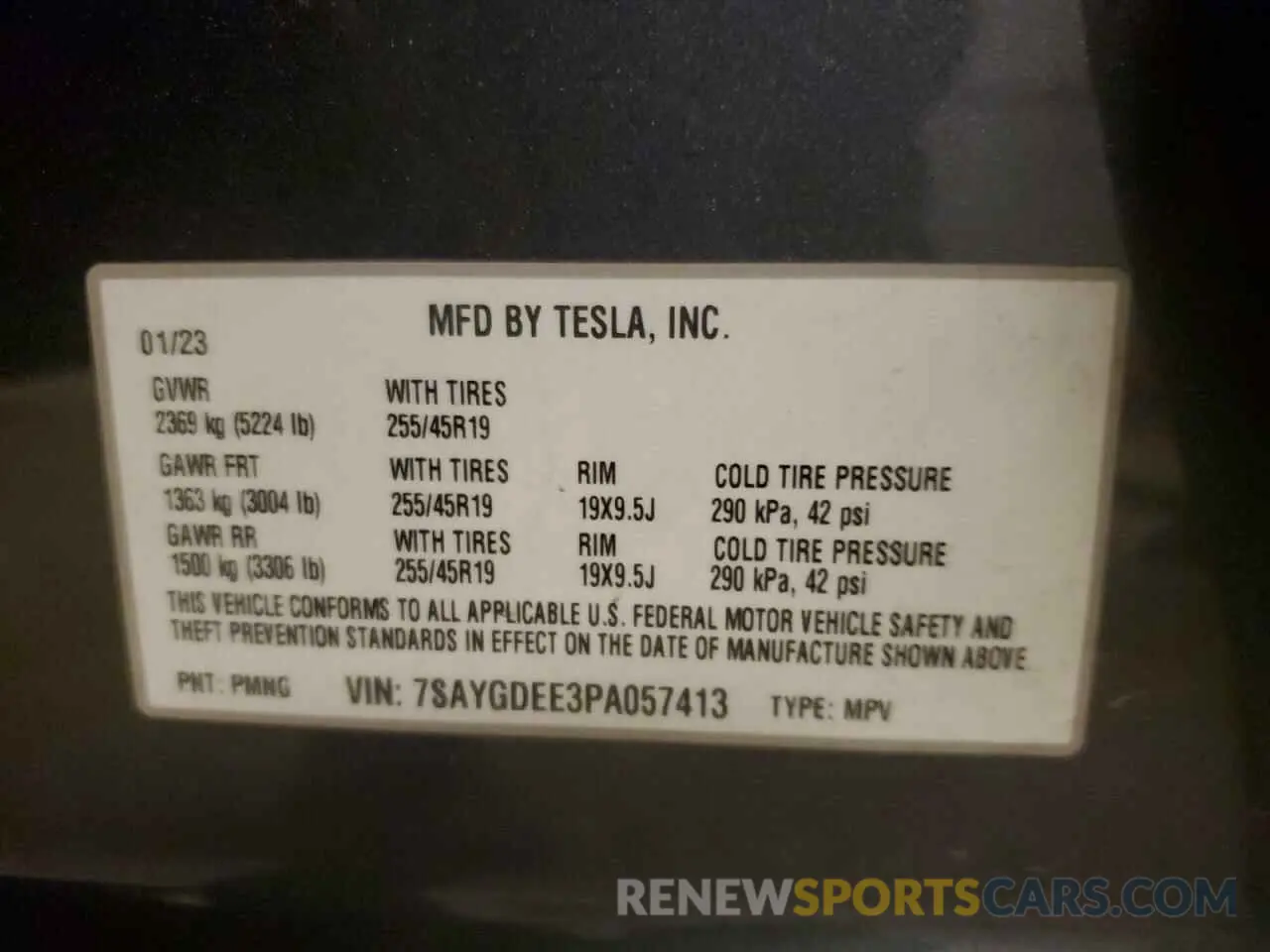 13 Photograph of a damaged car 7SAYGDEE3PA057413 TESLA MODEL Y 2023